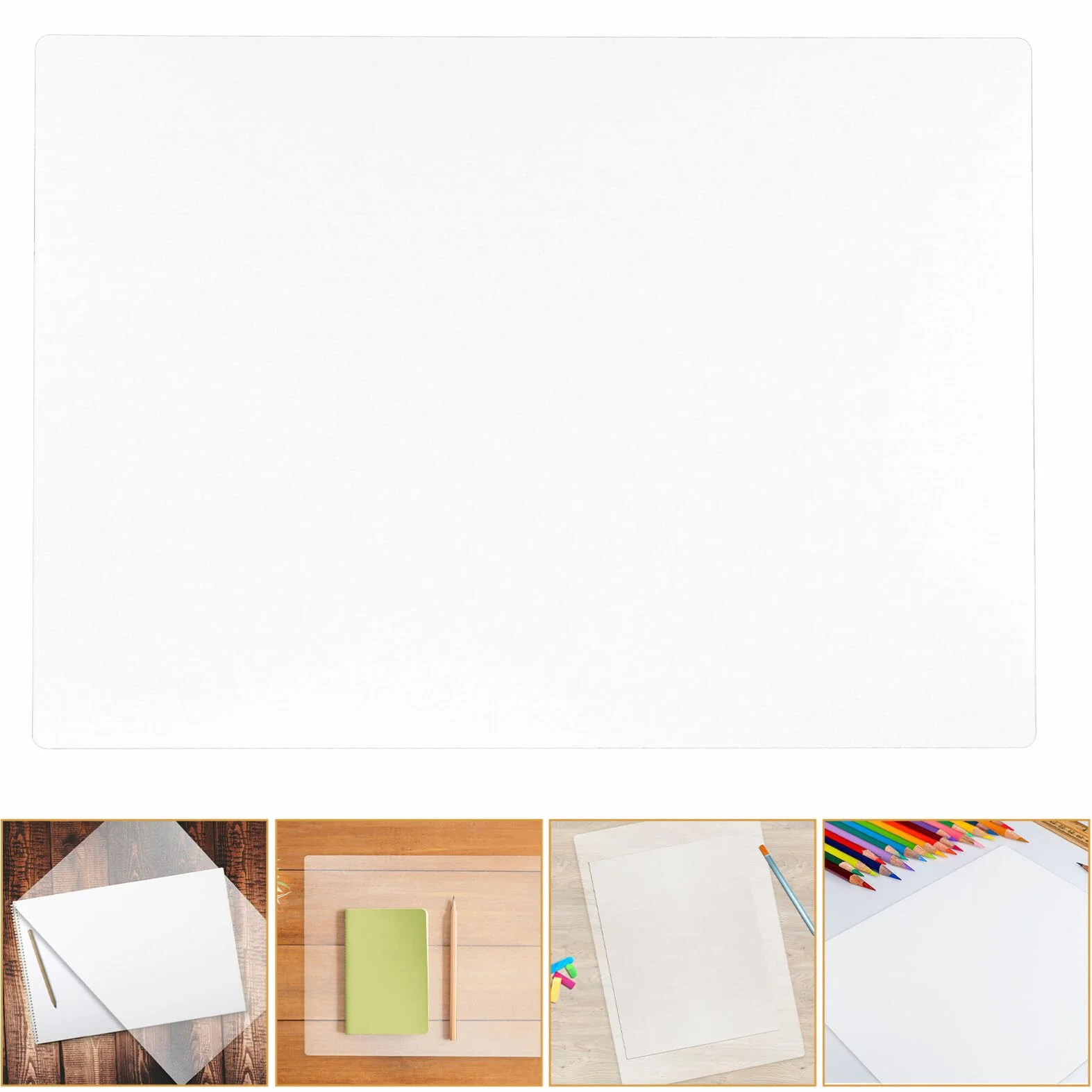 Bloc-Notes A3 Transparent PP Lot de 5 Feuilles Planchette Antidérapante Bureau École