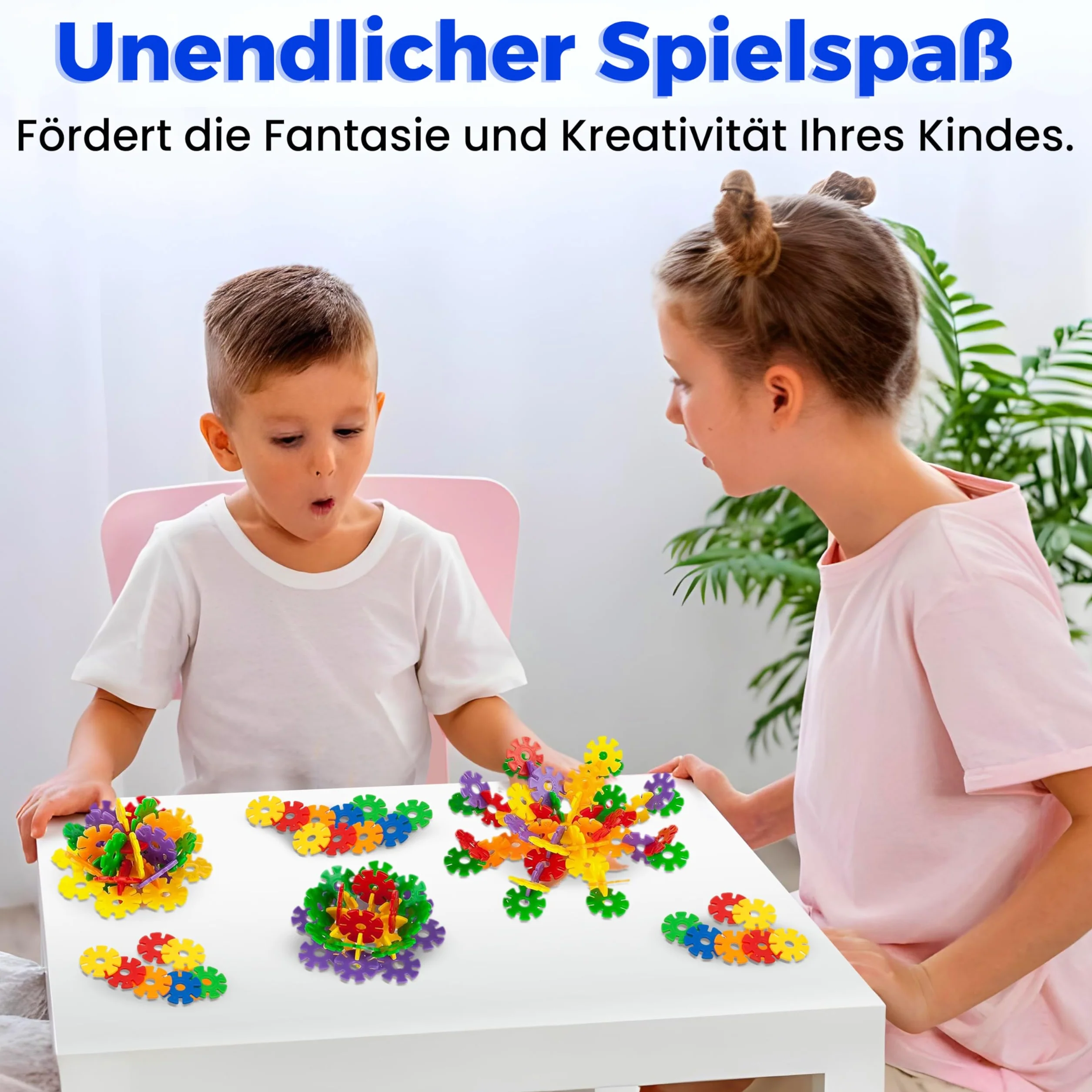 Smart-Planet Lot de 500 fleurs - Jouet de construction éducatif 3 ans+ 8 couleurs motricité fine