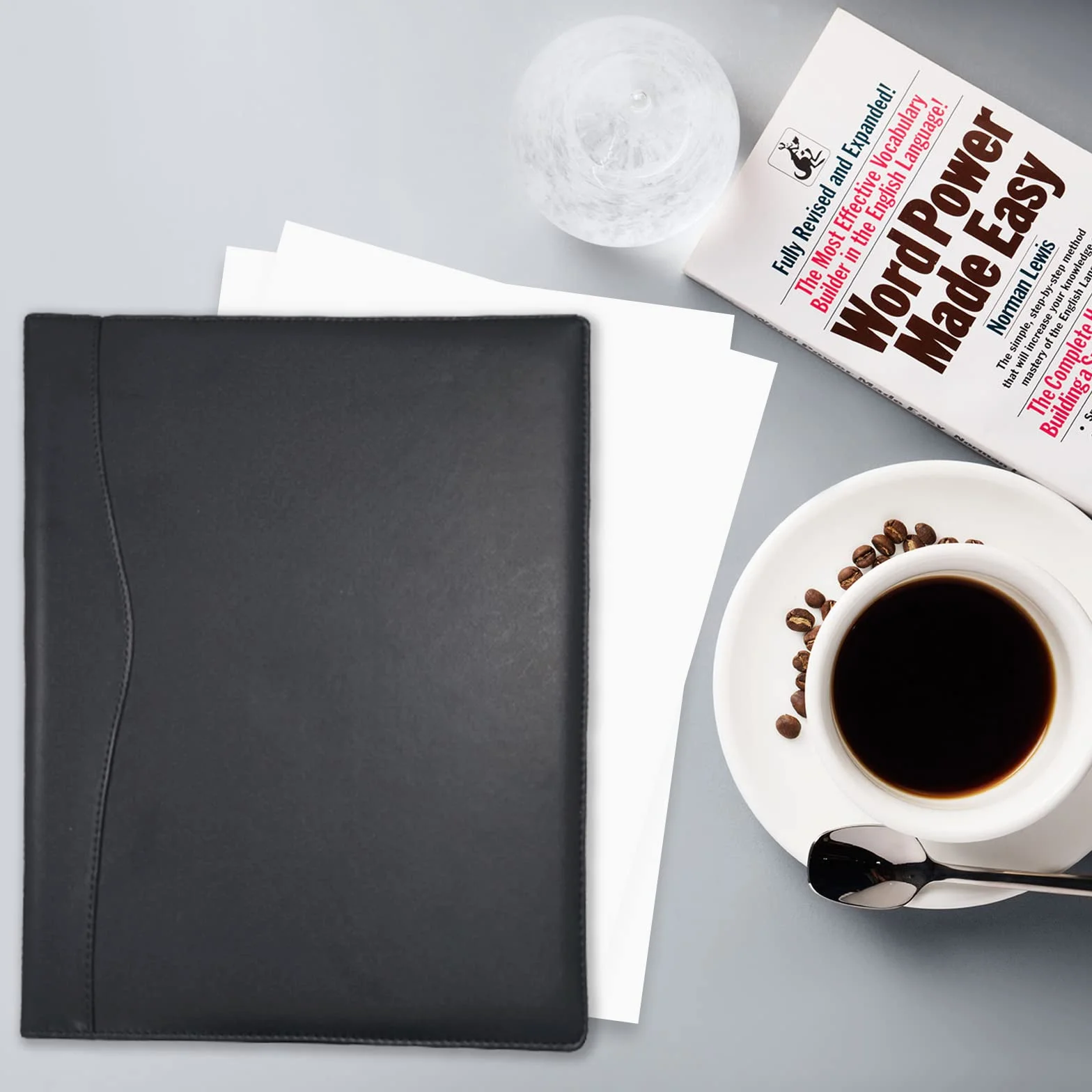 Portfolio en Cuir PU A4 Porte Documents Organisateur Multi-poches avec Tablette Magazine