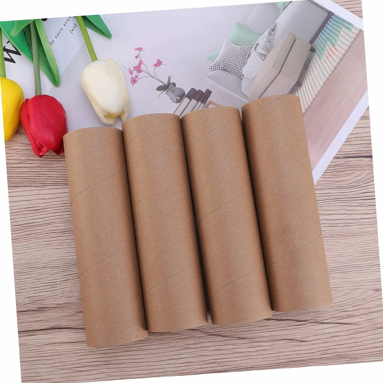 STOBOK Lot de 30 Tubes en Carton Kraft pour Affiches, Protection Résistante Paroi de 2mm