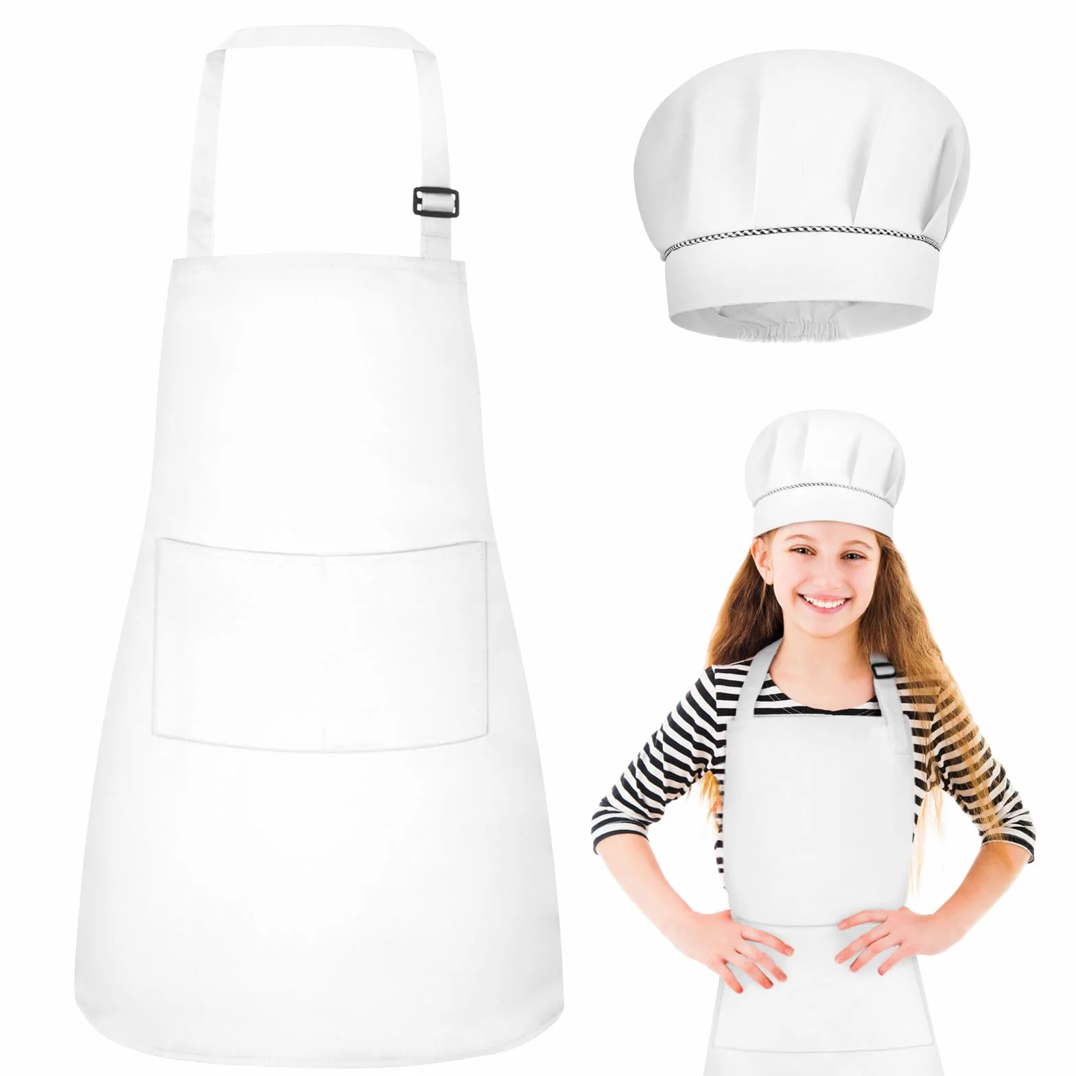 Tablier et Chapeau de Chef pour Enfants 60x45cm Imperméable Cuisine