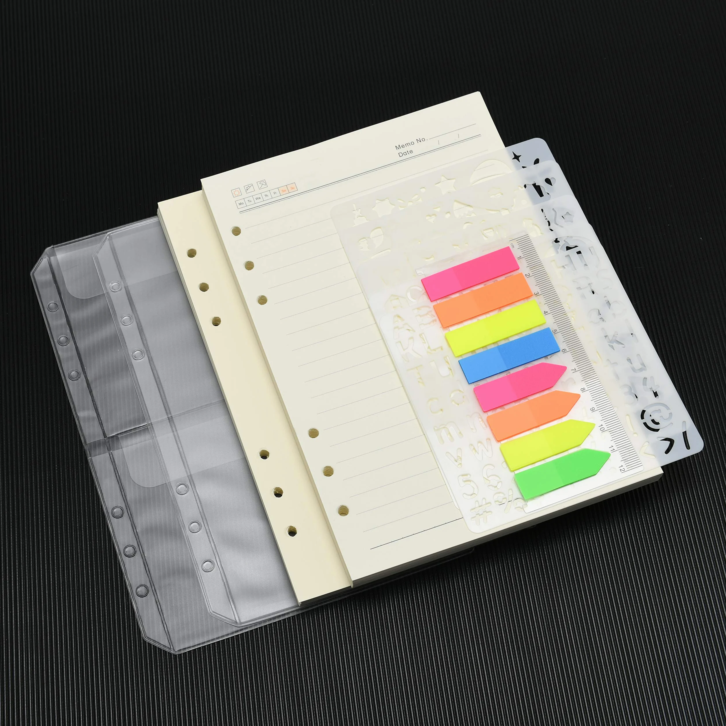 Wonderpool Recharges A5 320 Pages 100gsm 6 Trous Cahier Reliure Anneaux Séparateur Pochettes Signet Papier Ligné Non Ligné