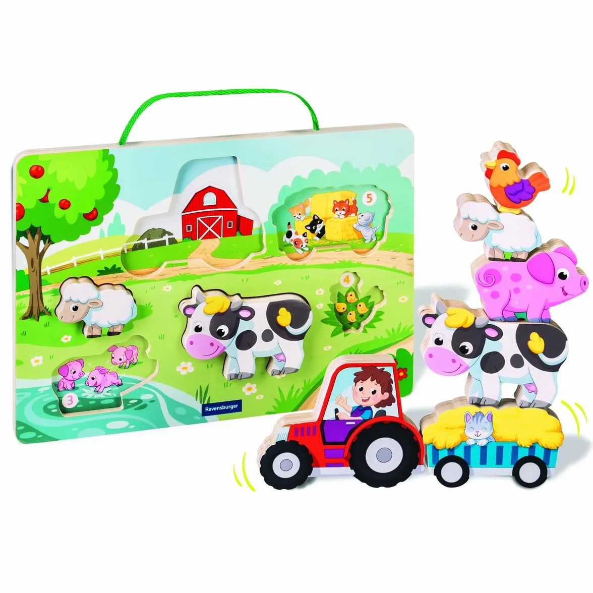 Ravensburger Puzzle en Bois aimanté A la Ferme Jouet bébé dès 1 an