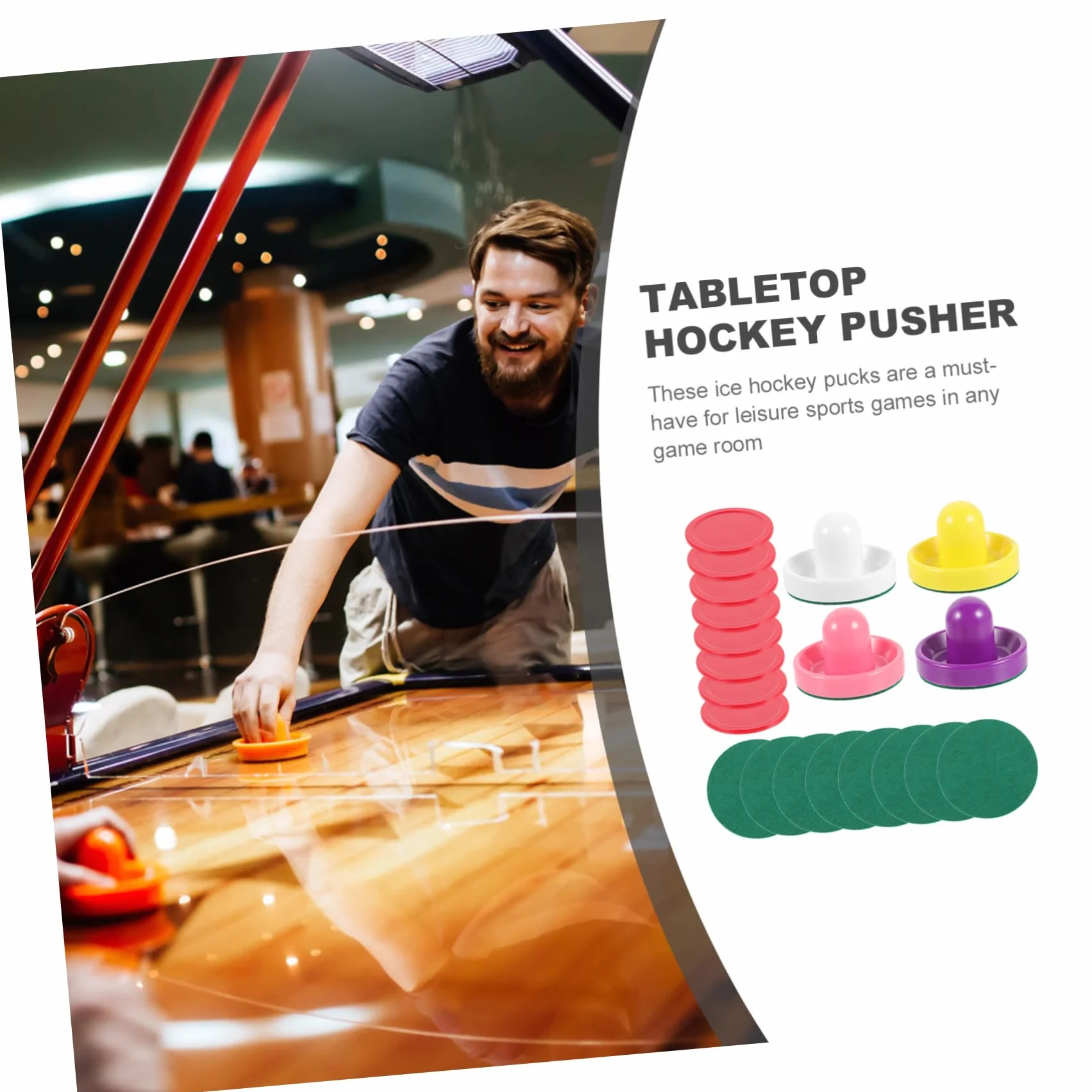 Set de Palets de Hockey Table Ronds Pousseur en Abs Lisse