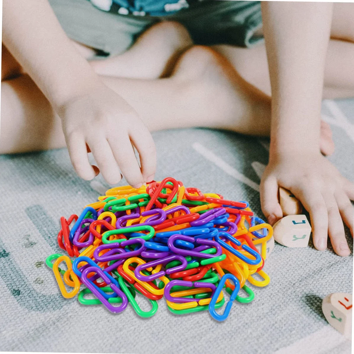 BESPORTBLE 150 pièces Maillons C Clips Plastique Colorés Éducatif Interactif