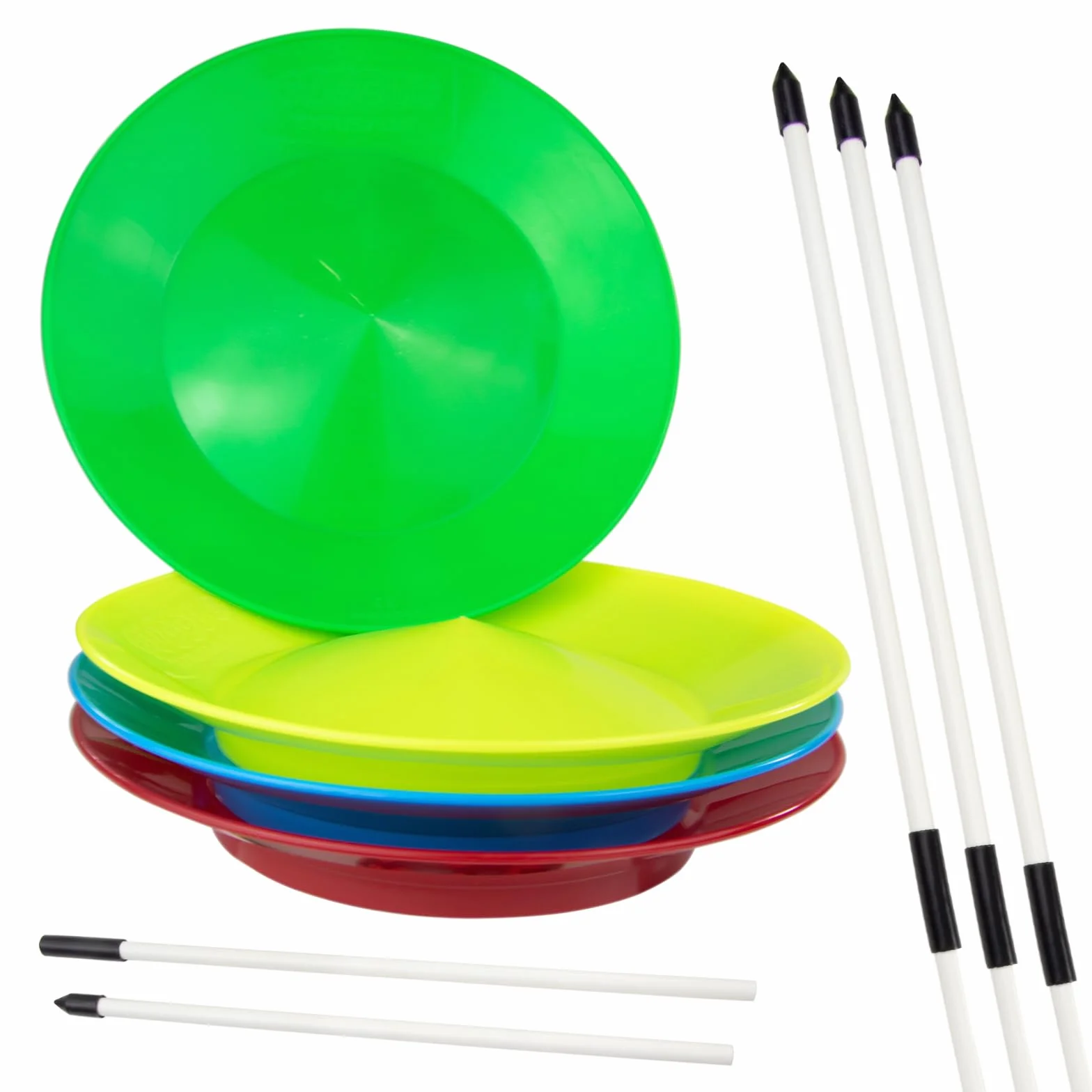Juggle Dream Kit 4 Assiettes Chinoises 4 Bâtons Divisibles - Plat de Jonglage Chinois
