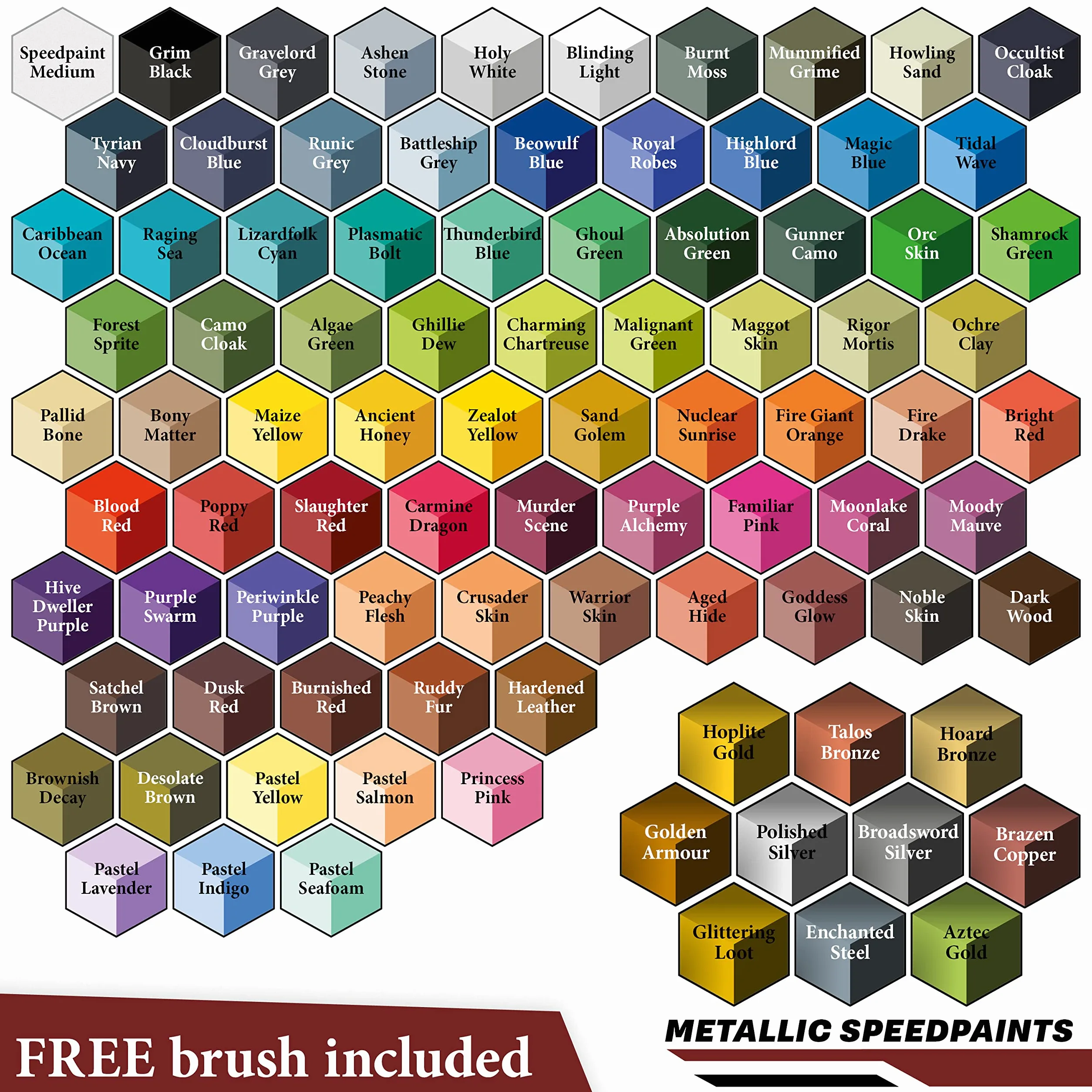 The Army Painter, Speedpaint 2.0 Complete Set Combo, 90 x 18 ml | Peinture acrylique dont 10 métalliques, 4 pinceaux et 1 palette, pour la peinture de figurines Warhammer