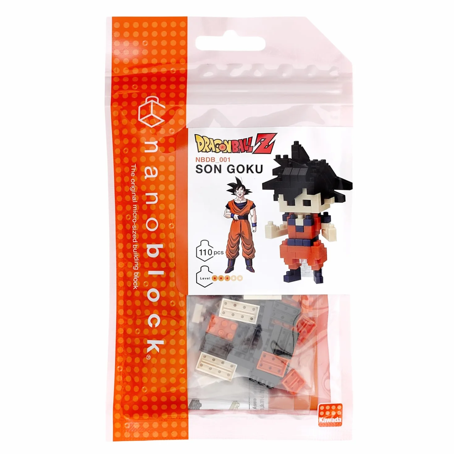 NANOBLOCKS Bandai - Nanoblock - Son Goku - Dragon Ball Z - Mini figurine en briques - Kit construction NBDB001