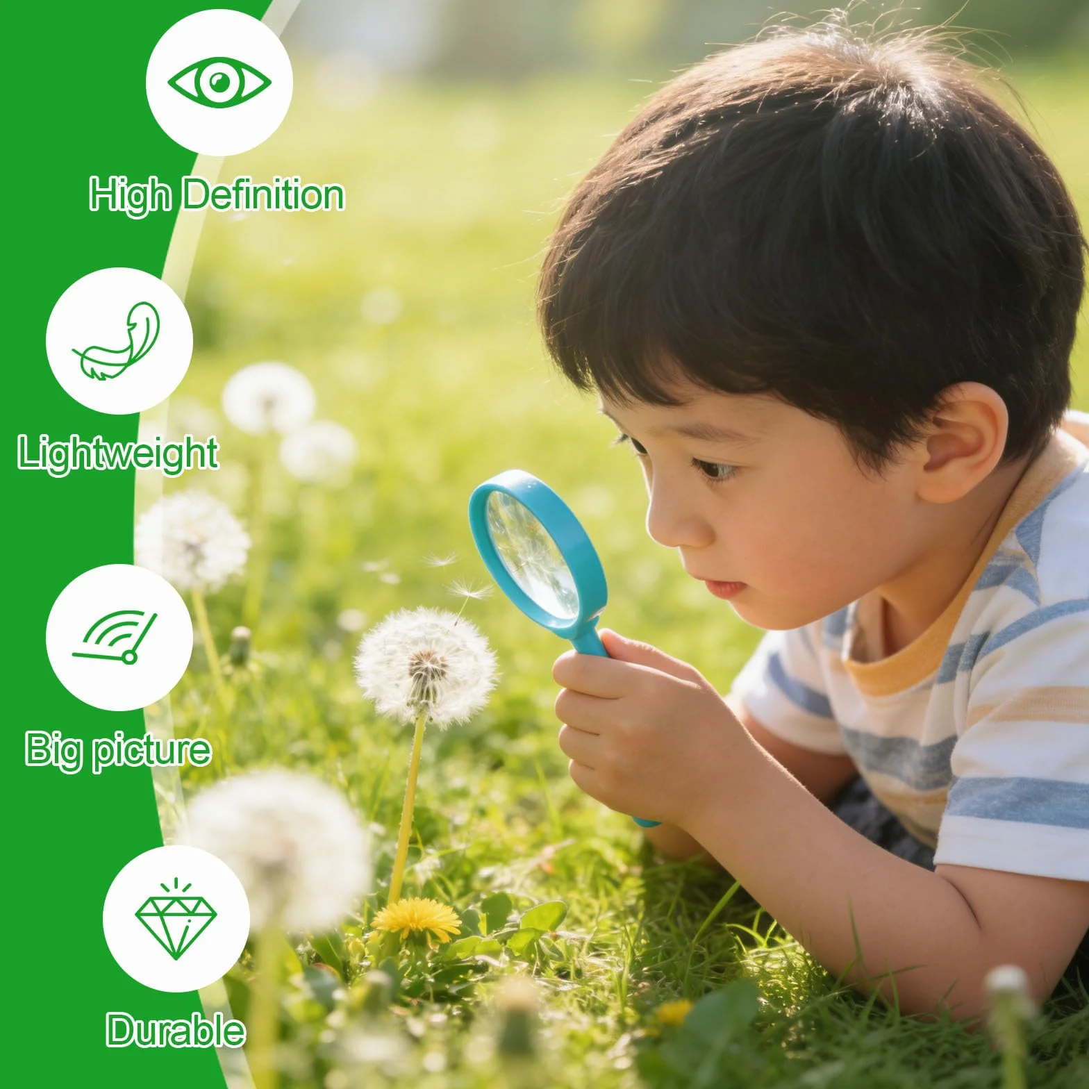 Lot de 8 Loupe pour Enfant Observer Insectes Plantes Cadeau Éducatif