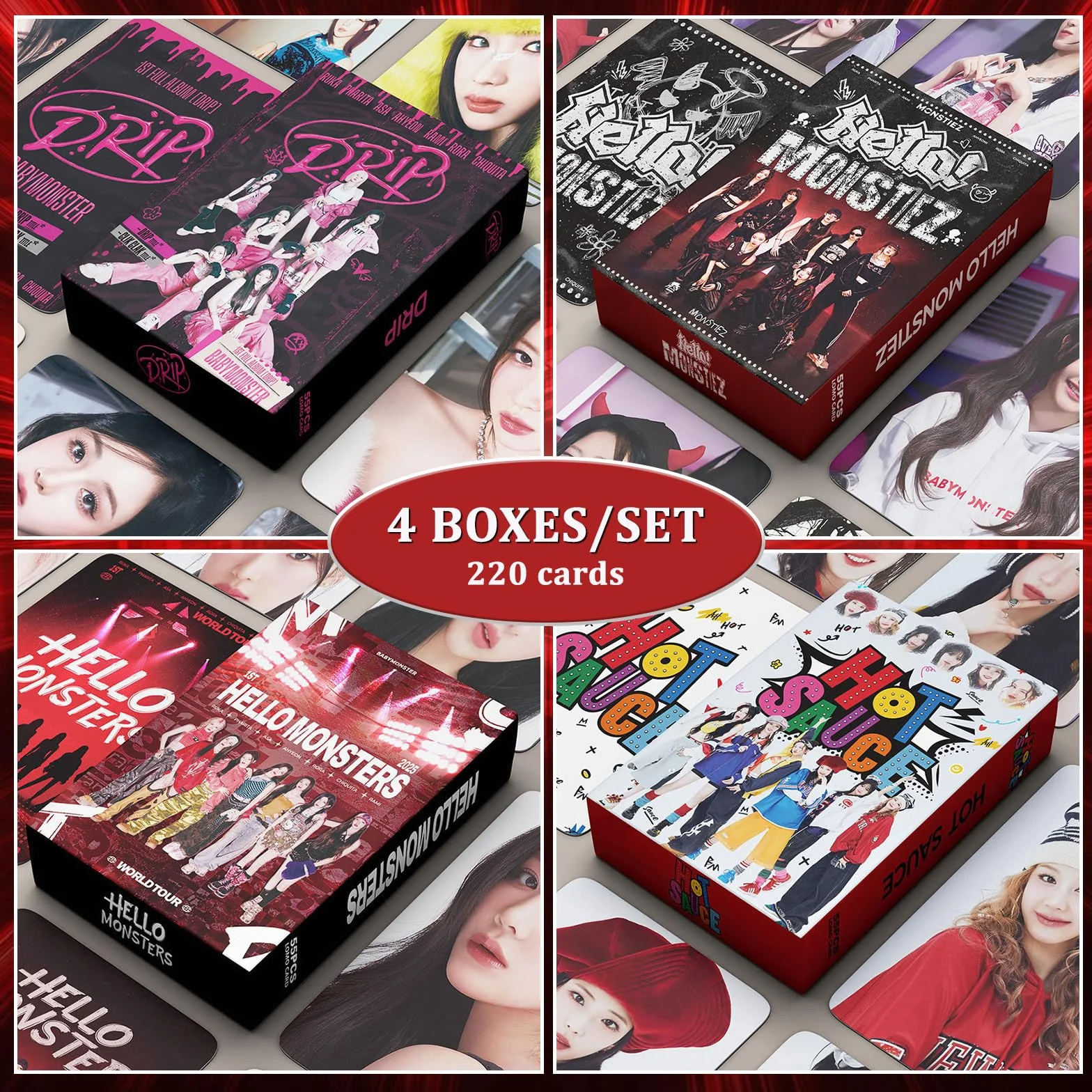 BM Album Photocard Sticker Set 220 Pièces K-Pop Cartes de Collection Lomo Cards Cadeau