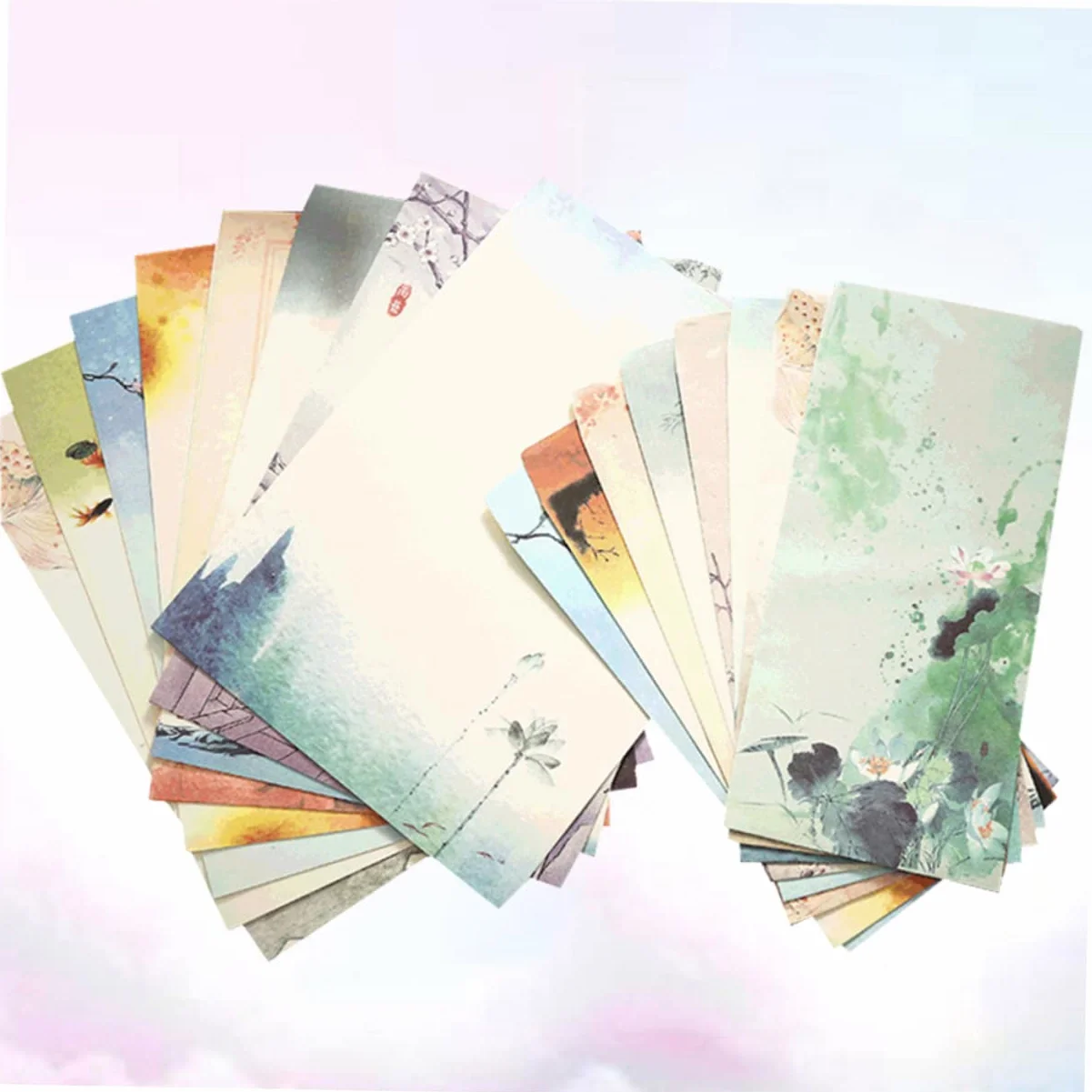 HOMSFOU Set de 12 Papier à Lettres et Enveloppes Style Chinois Motifs Imprimés