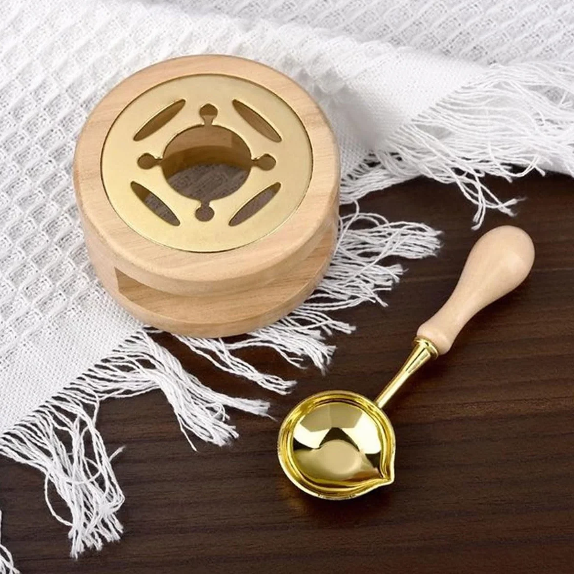 Kit de Cachet de Cire, Tampon Cachet de Cire, Cuillère à Fondre, 10 Styles