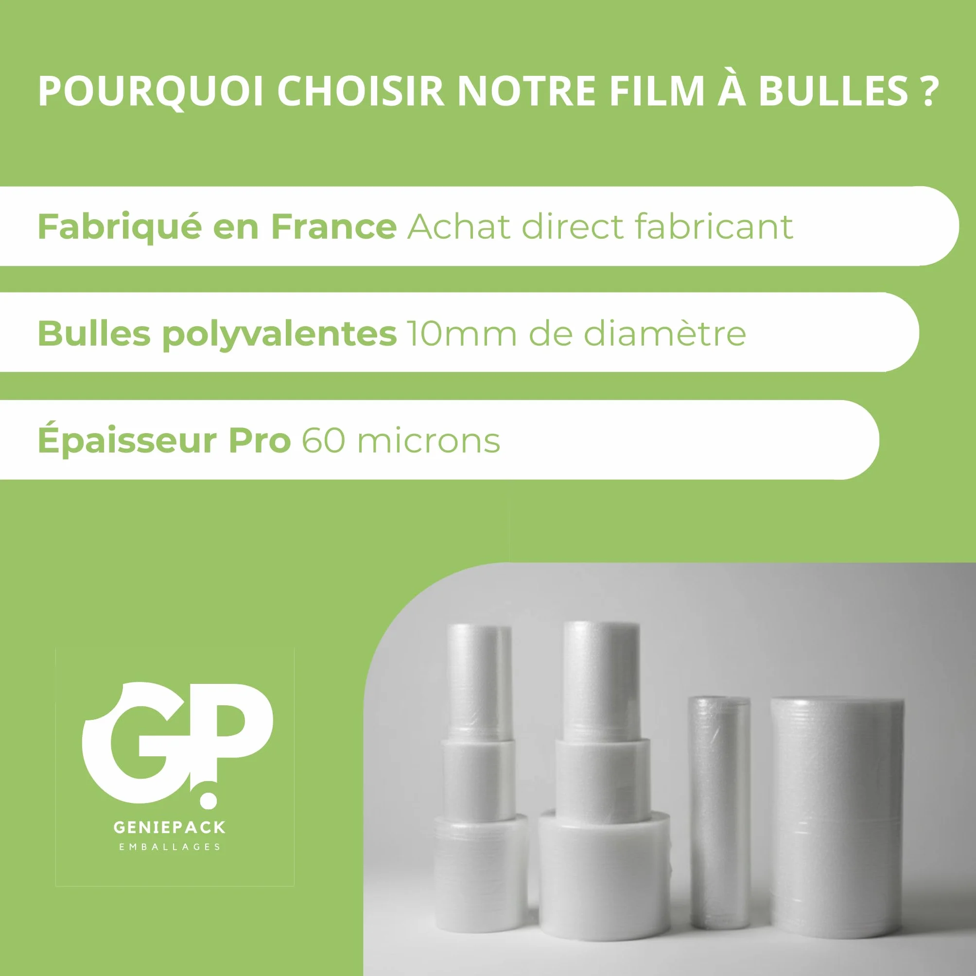 Film à Bulles Professionnel 100 cm x 50 m 60 Microns Bulles 10mm Protection Emballage Colis Déménagement Antichoc