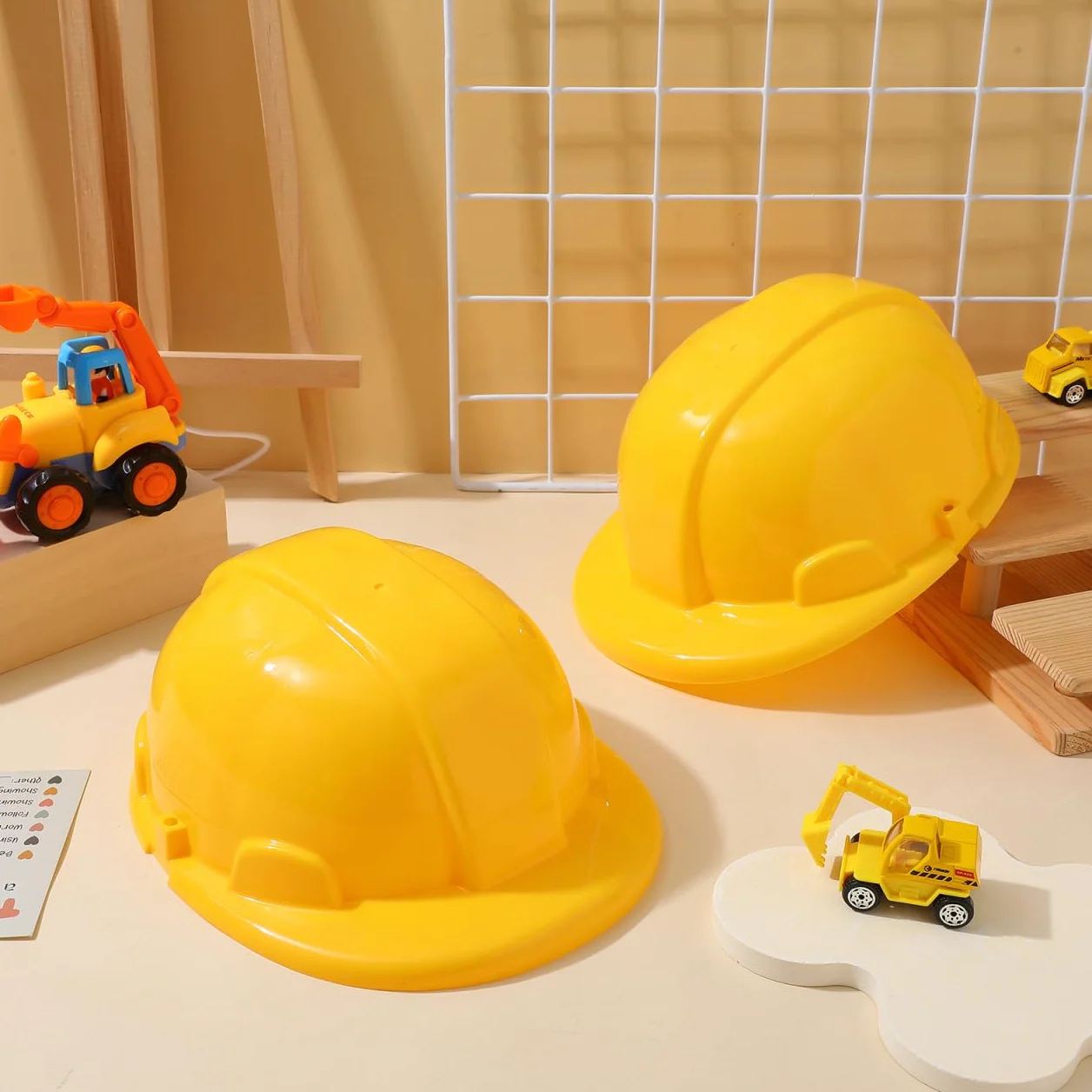 Gatuida 2 Pièces Casques de Construction Plastique pour Enfant Jeu de Rôle Fête Chantier