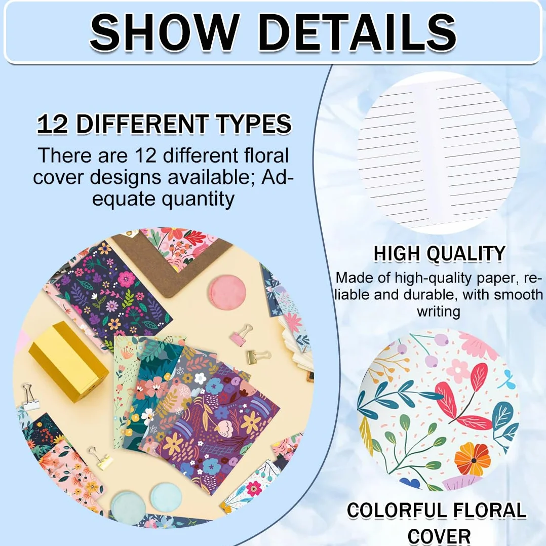 Lot de 12 mini-carnets de poche pour notes et idées