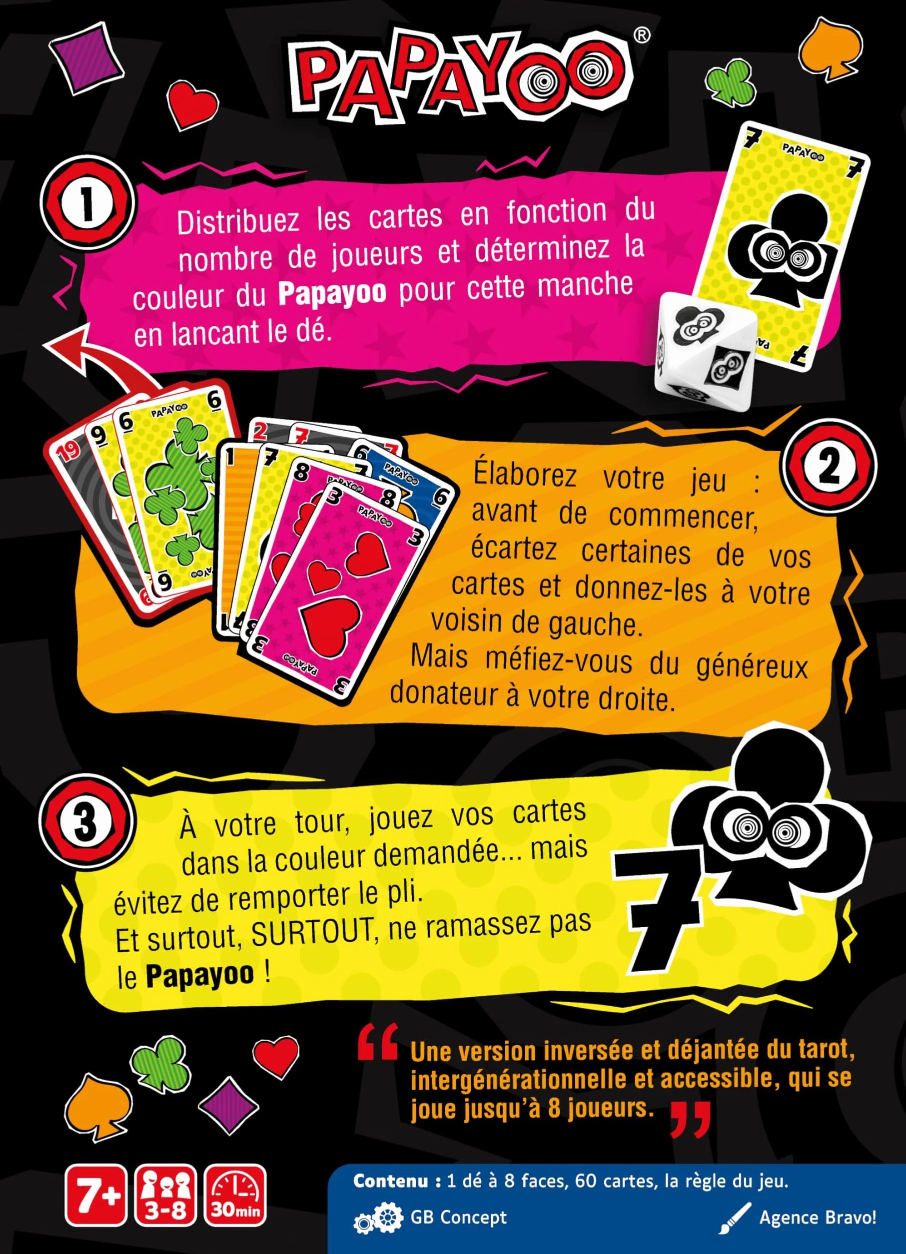 GIGAMIC Papayoo Jeu de cartes tactique 3-8 joueurs 30 min Version Française