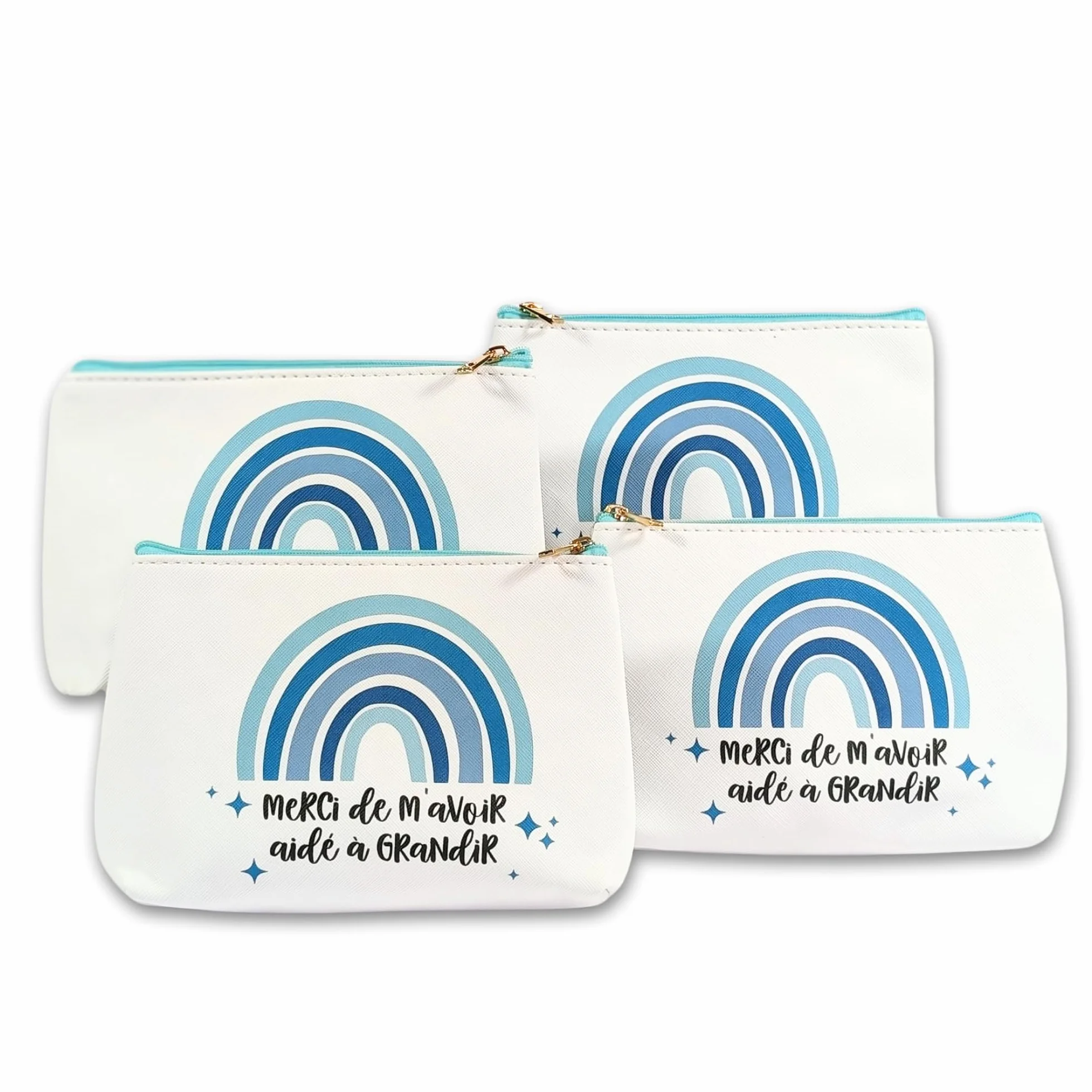 Pochette Merci de m'avoir aidé à Grandir Cadeau Fin d'année Scolaire Crèche Maîtresse Atsem Aesh 4 Pochettes