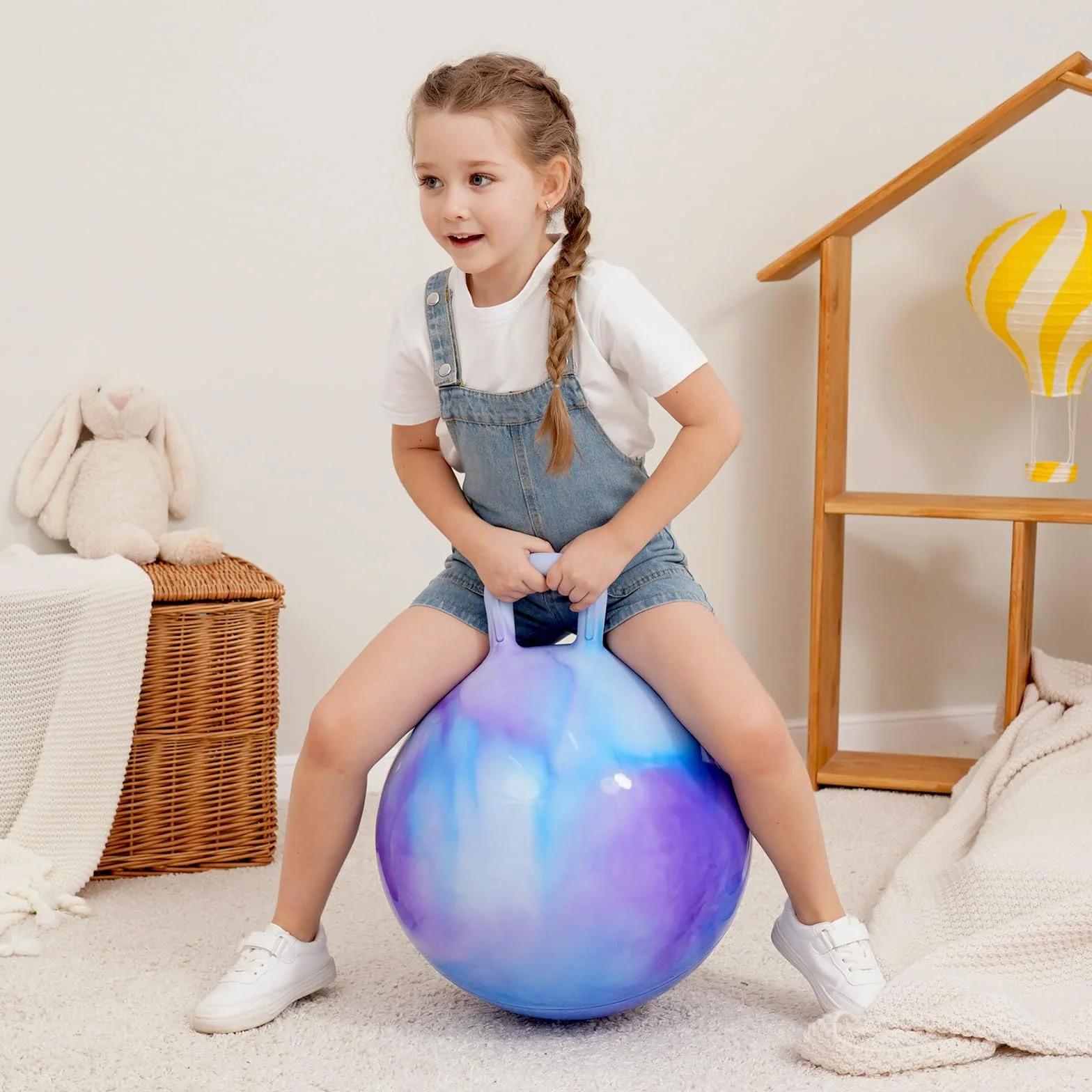 U&C Planet Ballon Sauteur Gonflable 45 cm pour Enfants 100 KG Jouet 3-6 Ans