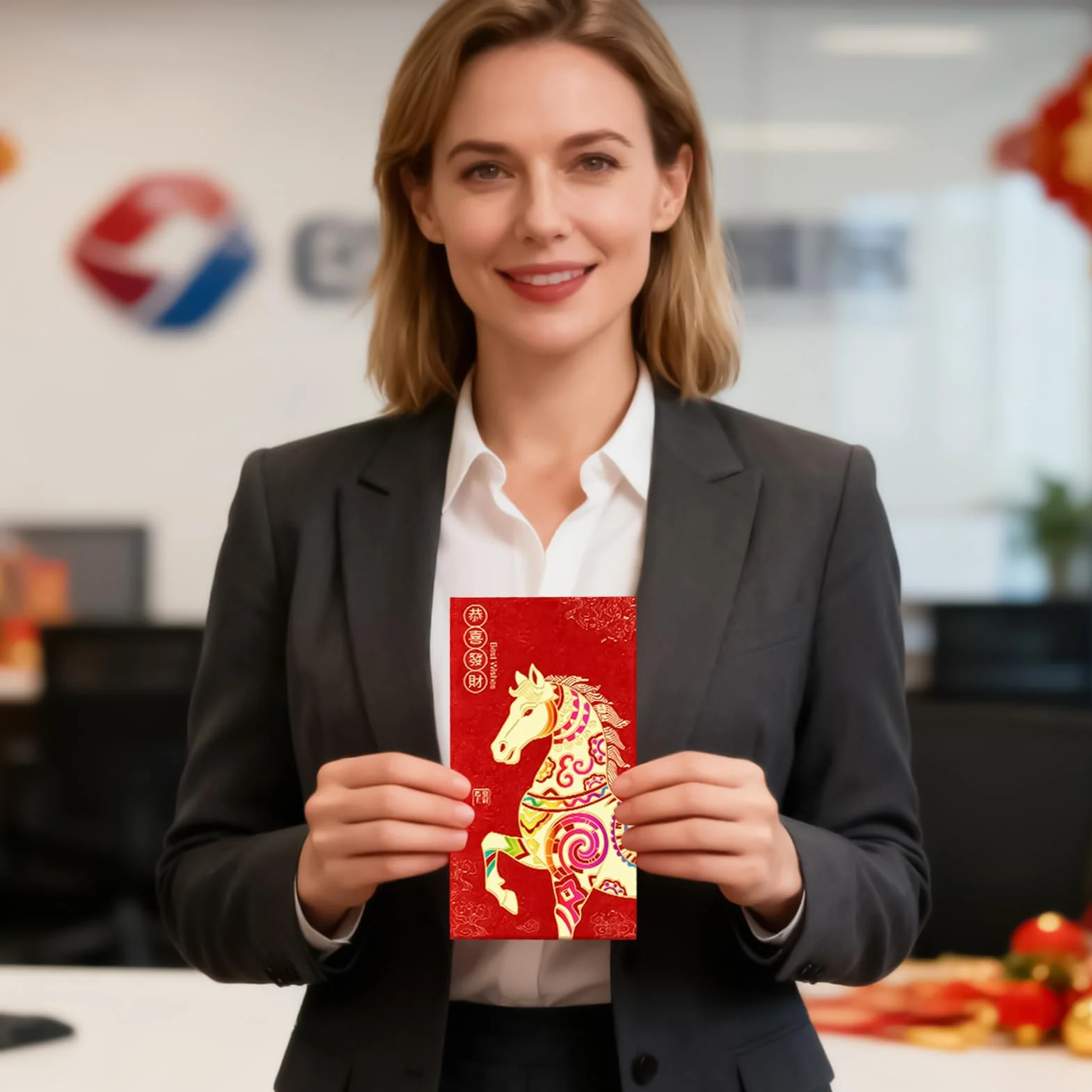 Enveloppe Rouge Chinoise Nouvel An Chinois 6 Pièces Grand 2026 Paquet Argent Rouge Feuille Année Cheval