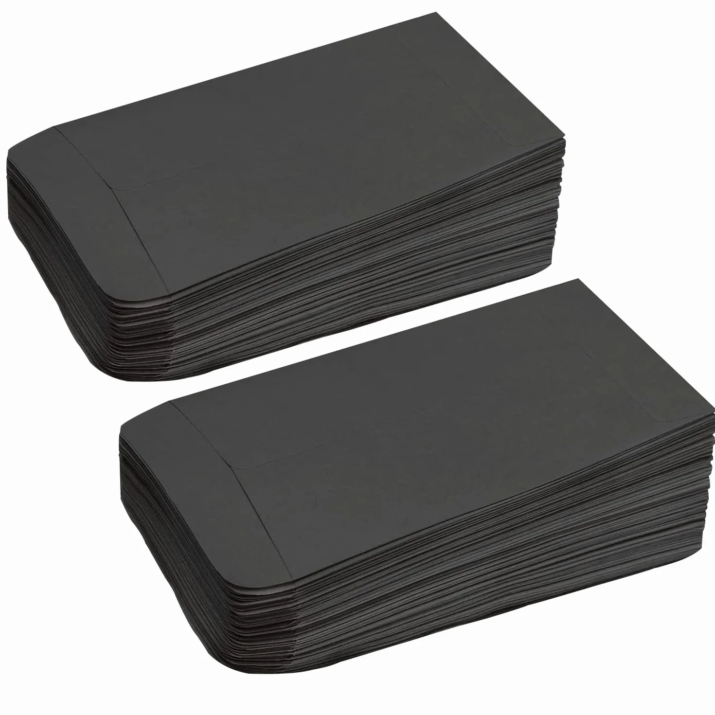 Lot de 100 mini enveloppes en papier kraft noir 10 x 6 cm pour salaires pièces monnaie perles timbres