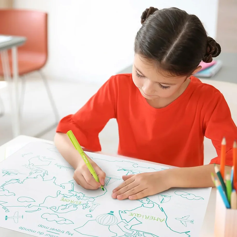 Planisphère réversible Silicone 40x30 cm Bilingue Français Anglais Montessori Jeu pédagogique +3 Ans
