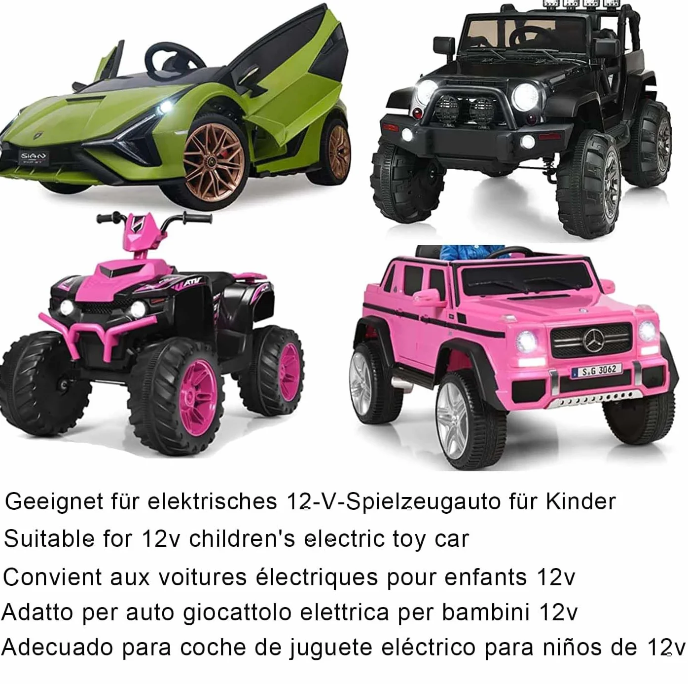 Chargeur 12V 1A pour Voiture électrique d'enfant Connecteur 5,5 mm x 2,1 mm