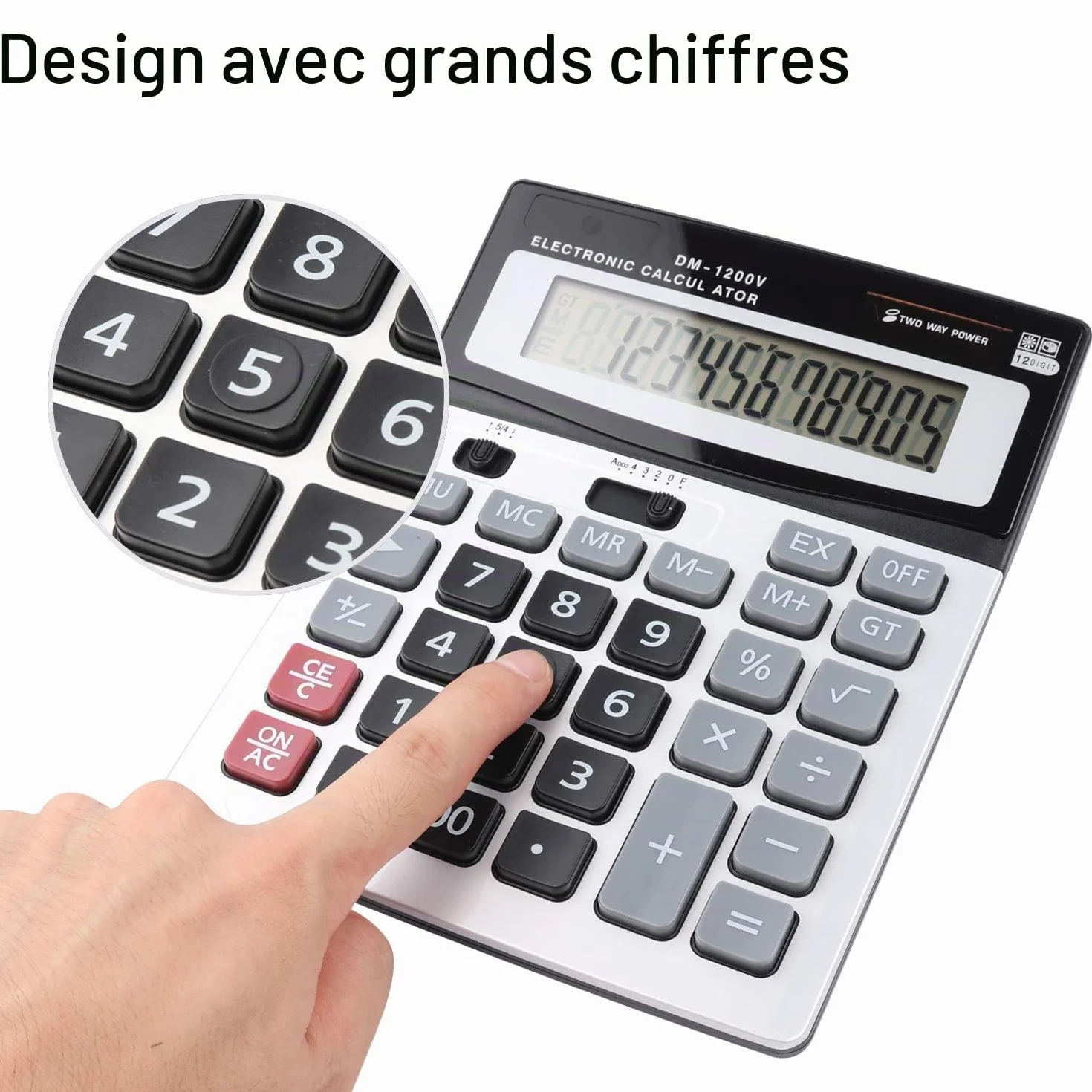 Calculatrice de Bureau 12 Chiffres Fonction Standard