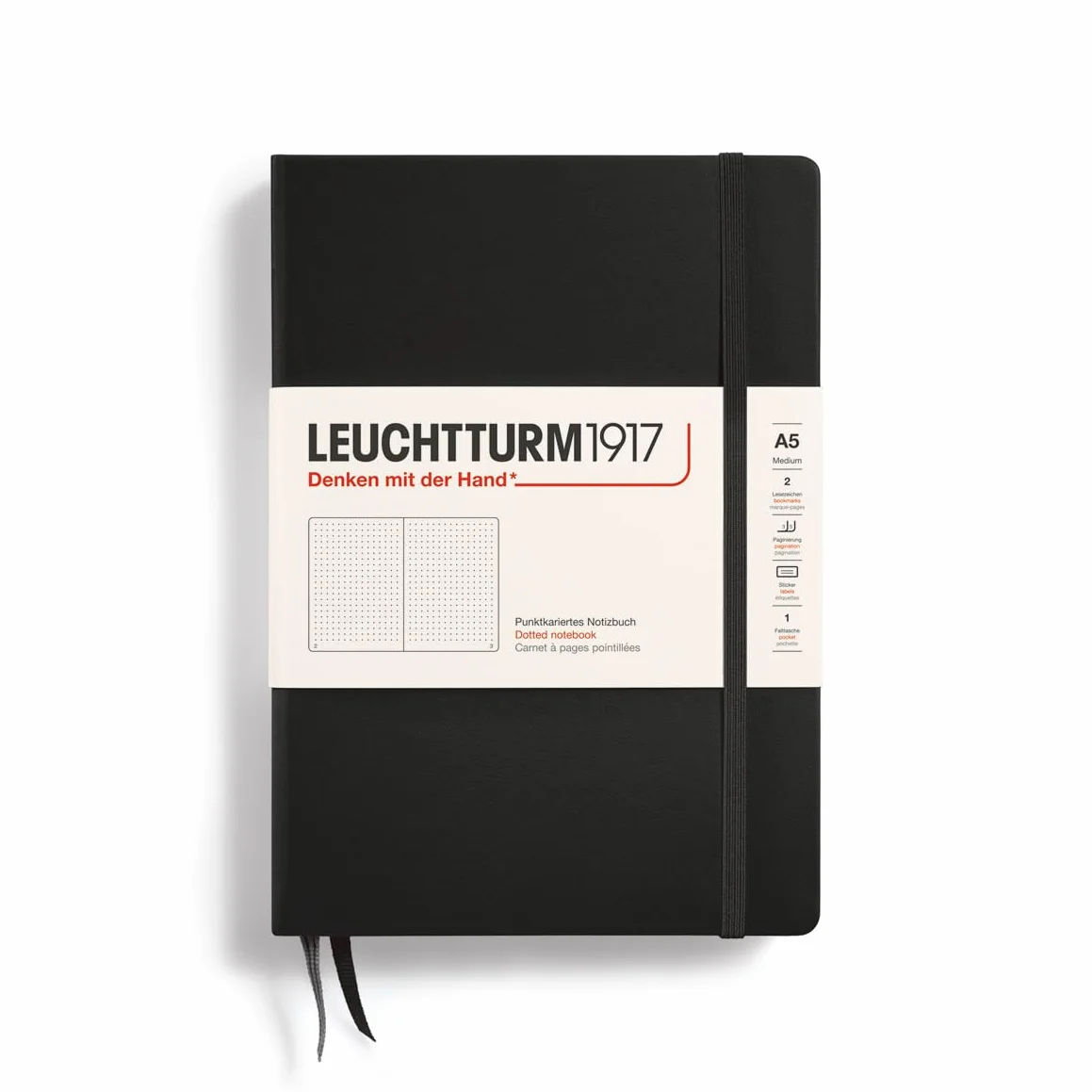 Leuchtturm1917 Carnet Medium A5 Pointillé 249 pages Noir