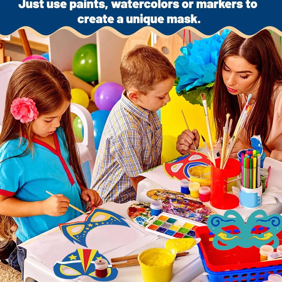 Masques à Colorier pour Enfant 12 Pièces DIY Super-Héros Peinture Bricolage