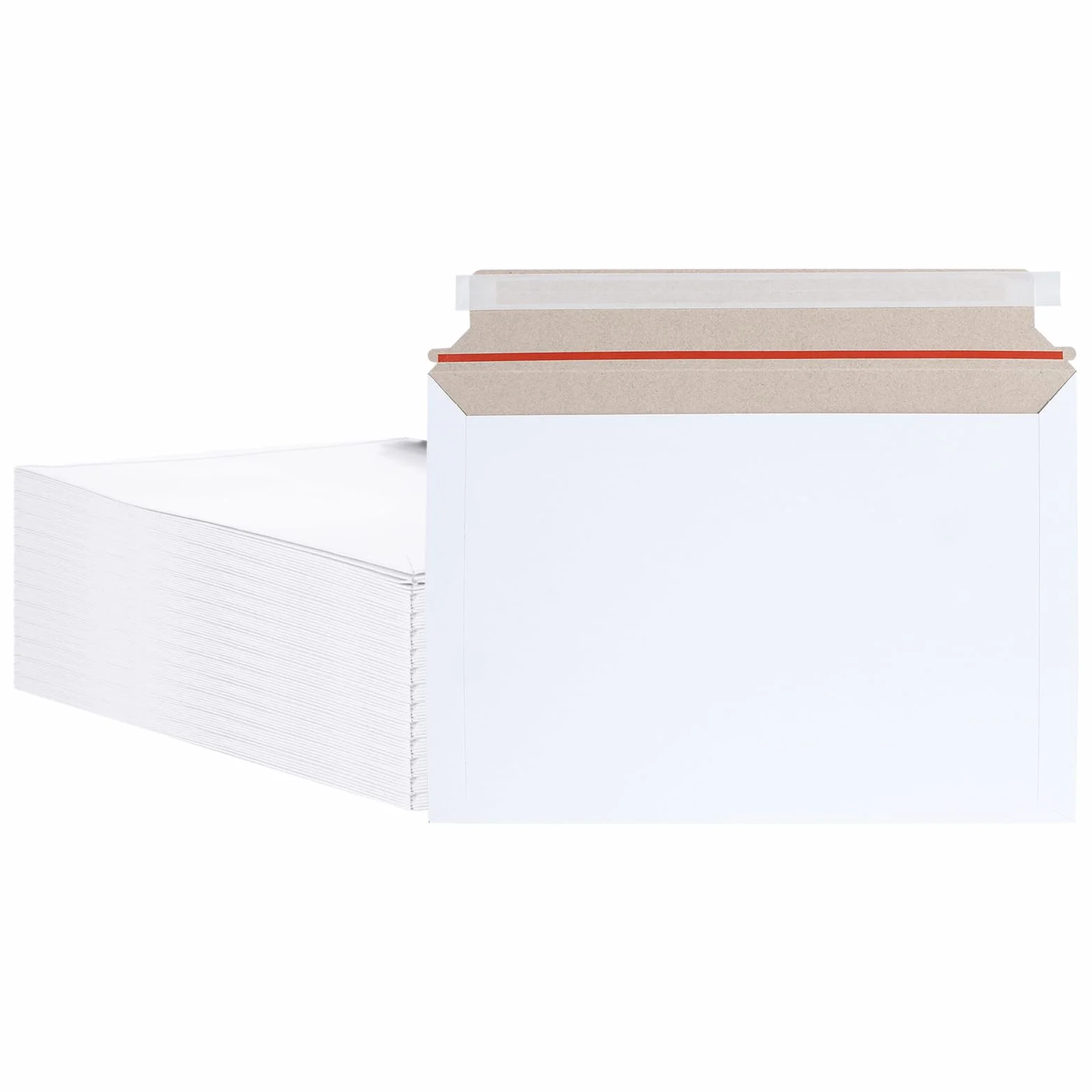 Lot de 50 enveloppes blanches A4 à décoller et à fermer - Enveloppes rembourrées en carton 250 g/m² pour envoi postal