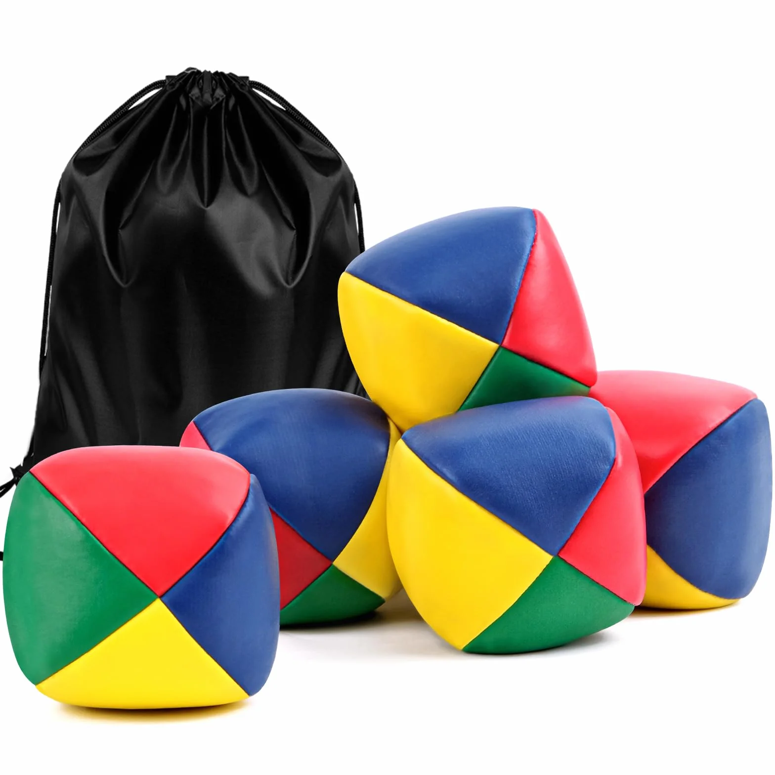 Balles de Jonglage Enfant Cuir PU Lot de 6 Balles Doux Cirque pour Débutants Adultes Multicolore