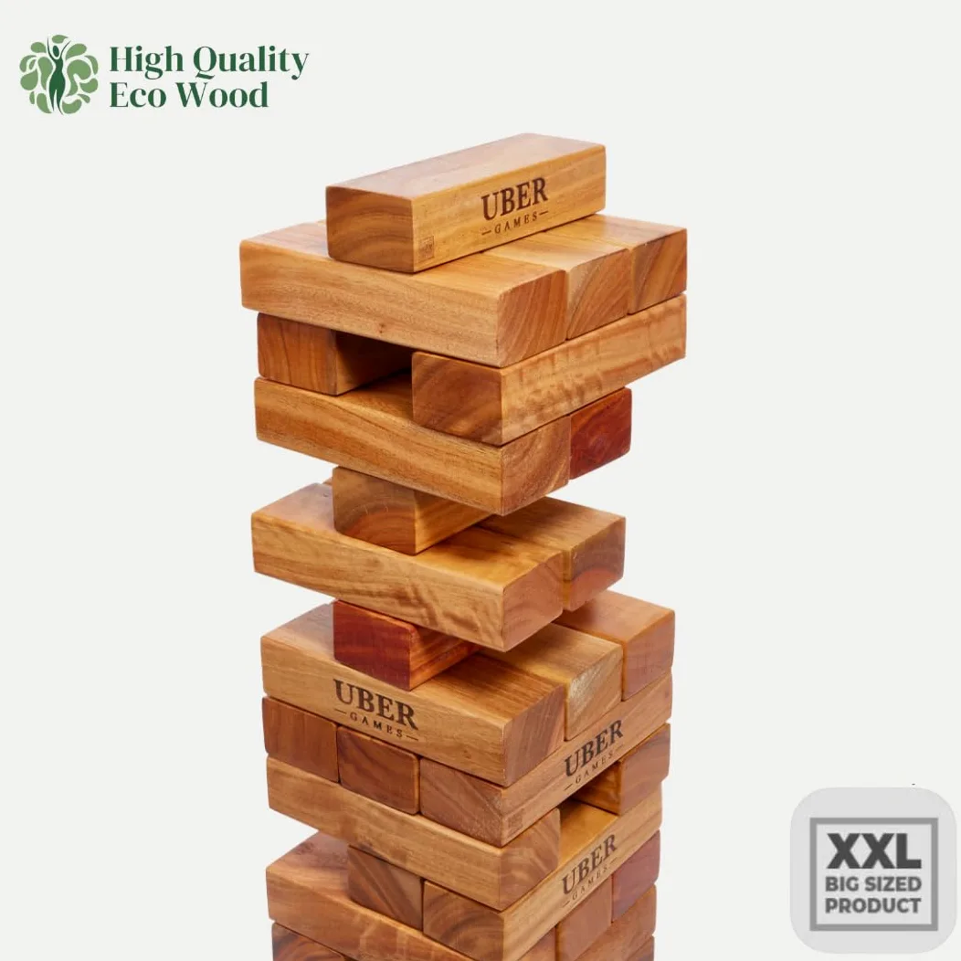Tour mobile en bois dur XXL jusqu'à 250 cm – Jeu de tour empilable : le bois le plus dur du marché – 100 % écologique en Inde – Jumbo