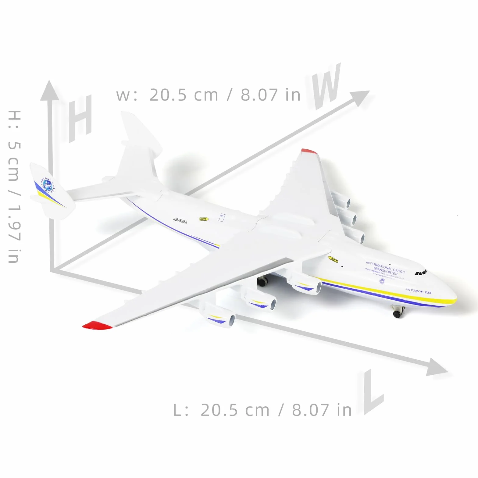 Antonov An 225 Mriya 1:400 Avion Modèle Peint Militaire Ukraine Collection
