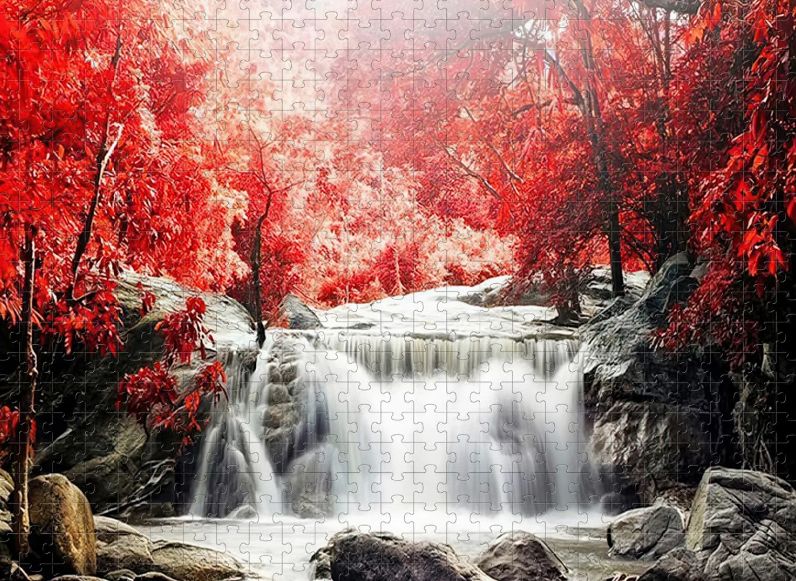 Puzzle Adulte 4000 pièces Cascade d'érable Rouge pour Enfants avec développement intellectuel