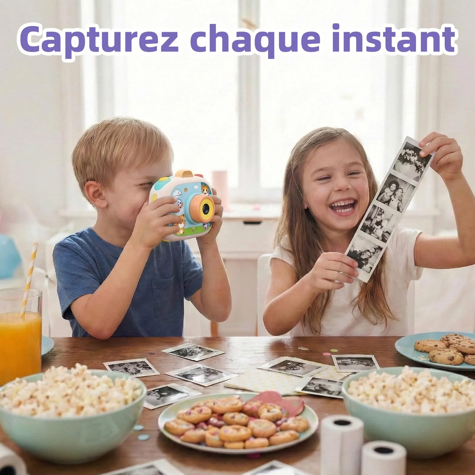 Papier Thermique 57mm x 25mm 20 Rouleaux pour Imprimante Photo Enfant