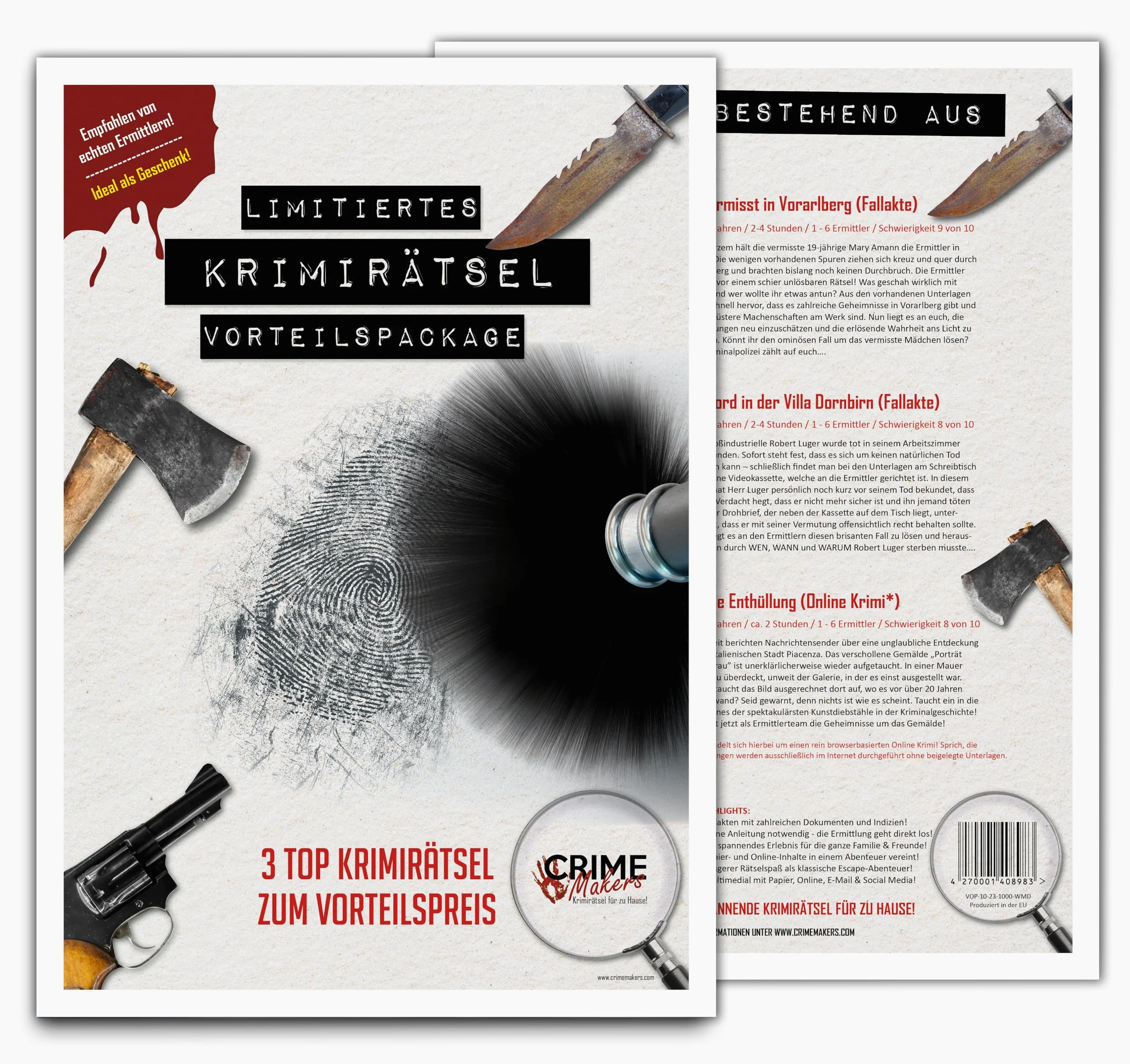 JAWAonline Crime Makers - Jeu de 3 jeux de détective - Jeu de puzzle passionnant - Jeu de société pour adultes - Jeu de crime