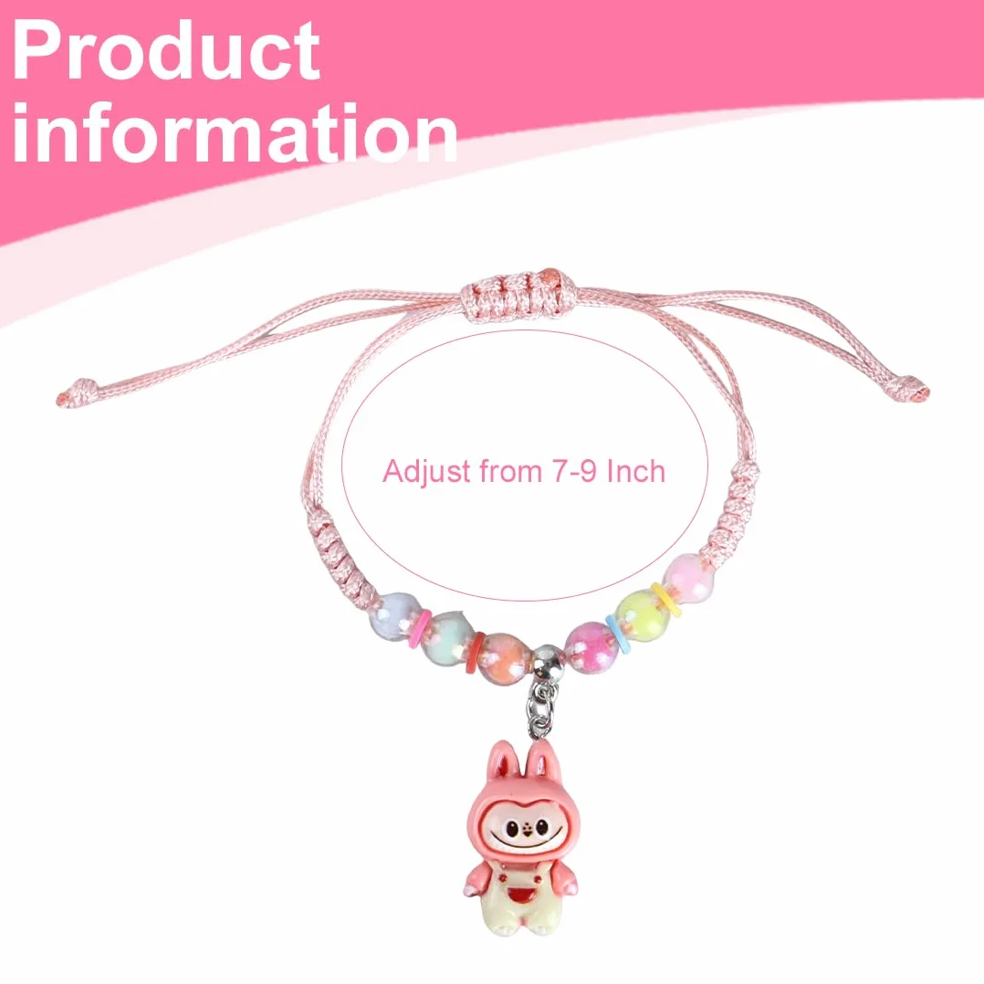 Bracelets tressés réglables cartoon mignon pour filles enfants
