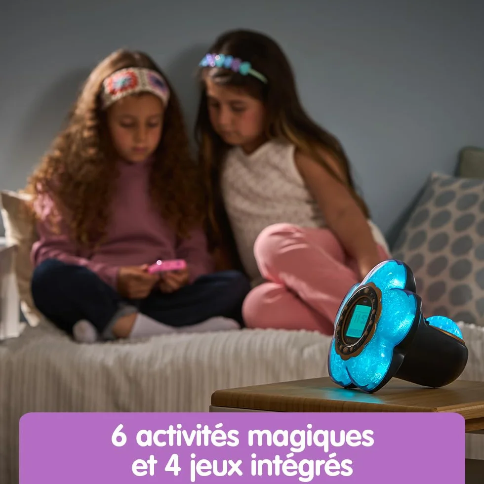 VTech KidiMagic Galaxy Light Violet Radio Réveil Enfant 9 en 1 Effets Lumineux Projection Aurores Boréales Plafond Enceinte Jeux Cadeau 6-12 Ans Français