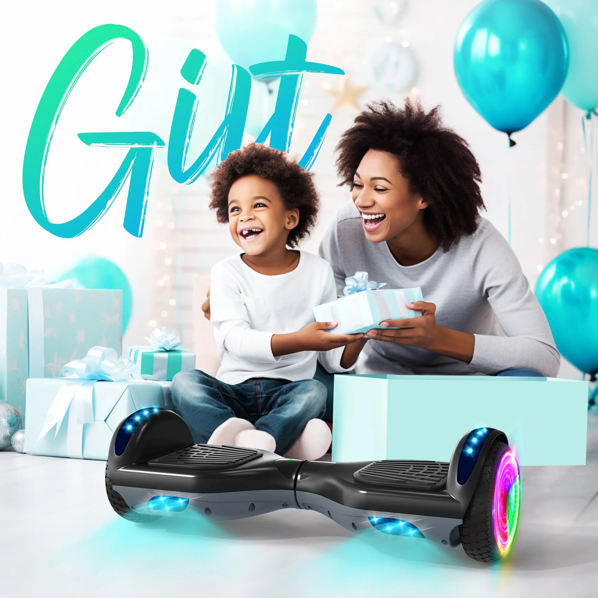 Hoverboard 6,5 Pouce LED Phare Bluetooth Cadeau Enfants