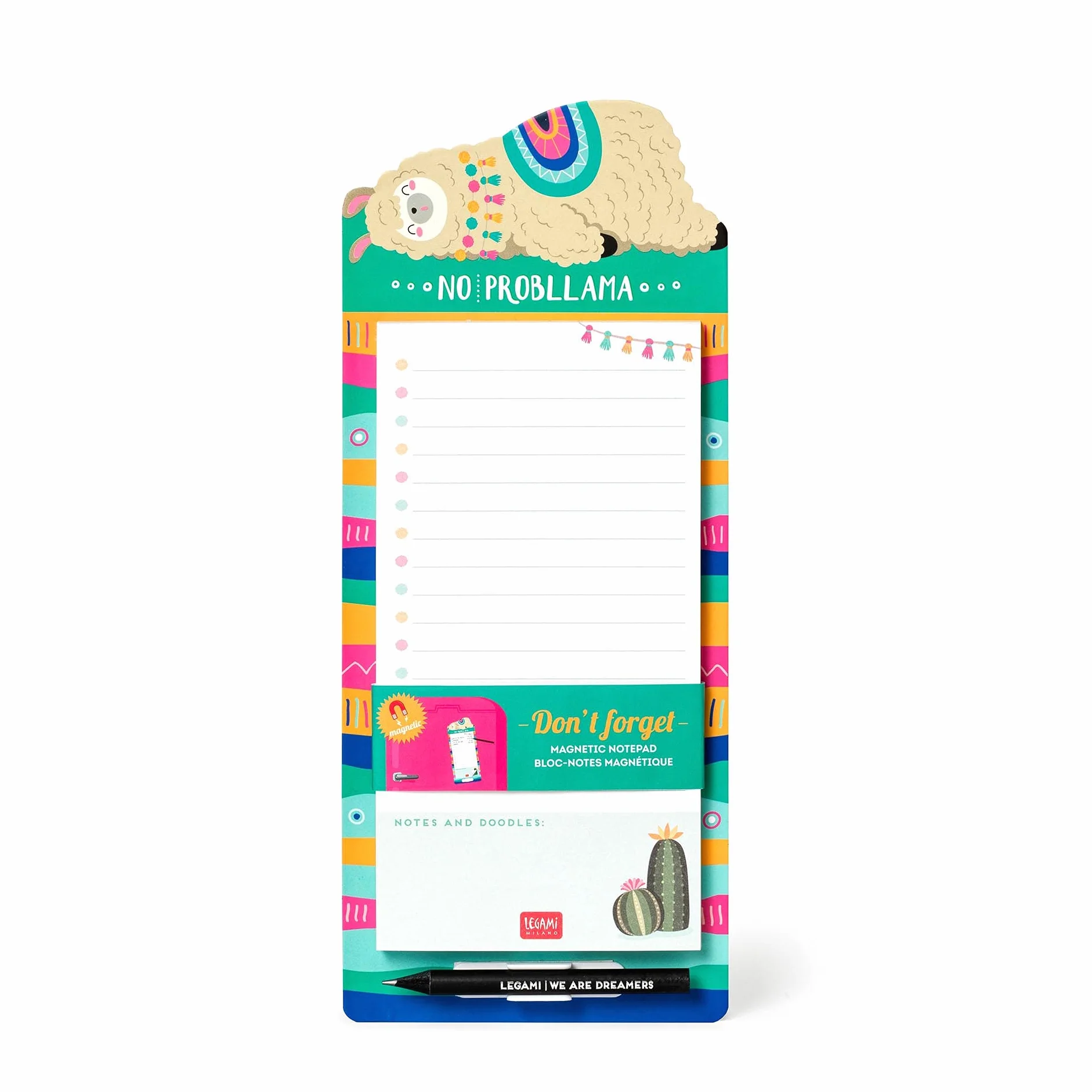 Legami Bloc-notes magnétique Don't Forget 11 x 26 cm papier FSC 80 g/m² 60 feuilles détachables
