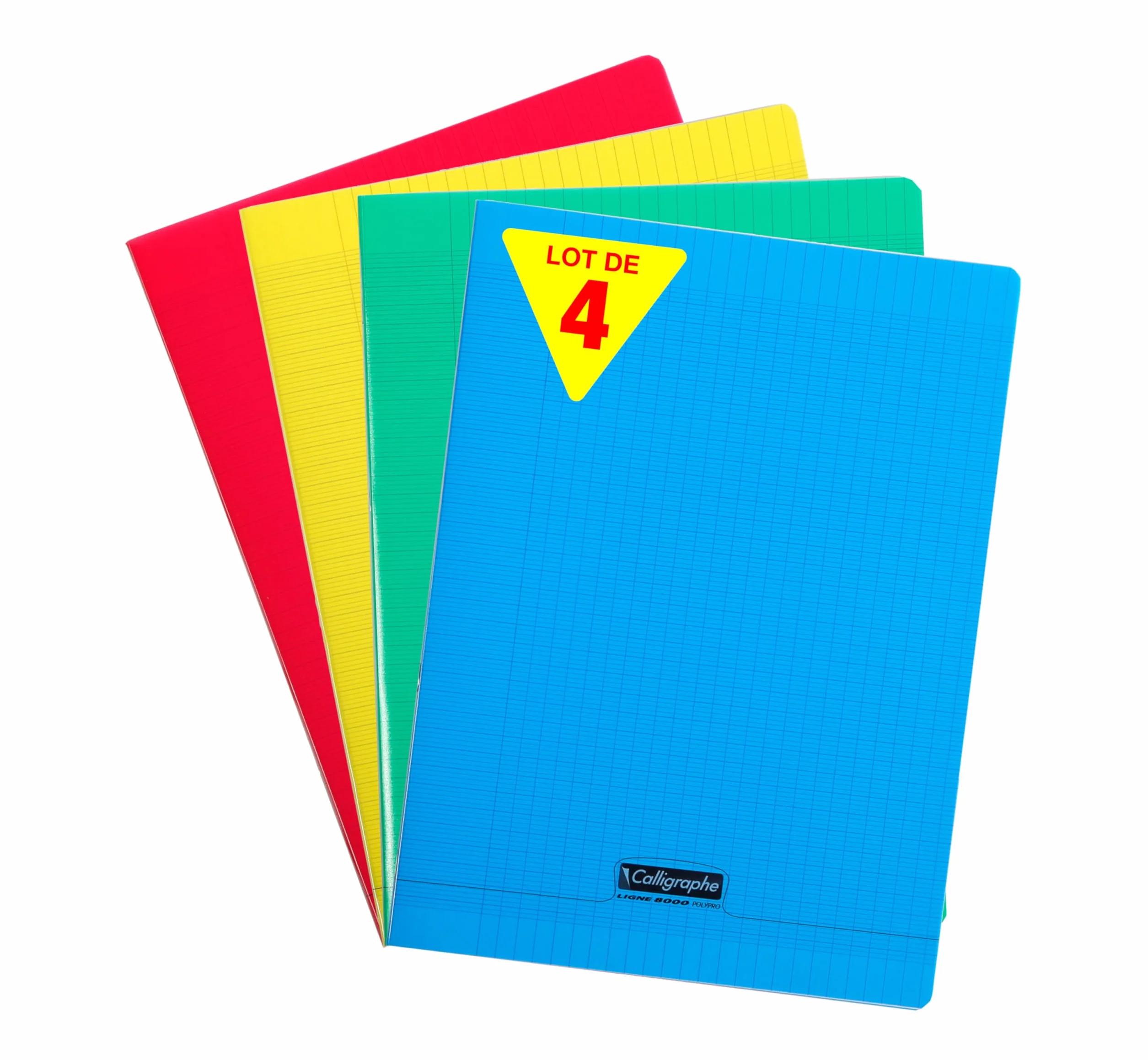 Cahiers Agrafés Clairefontaine 24x32 cm 96 Pages Petits Carreaux 90 g Lot de 4 Couleurs Assorties