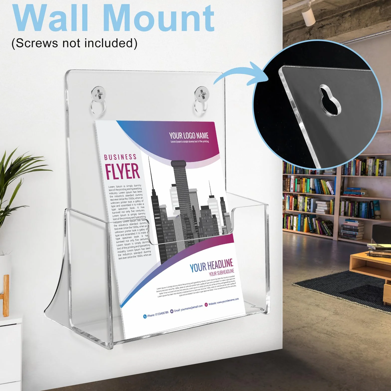 Porte-brochures A5 acrylique transparent lot de 2 support autoportant affichage