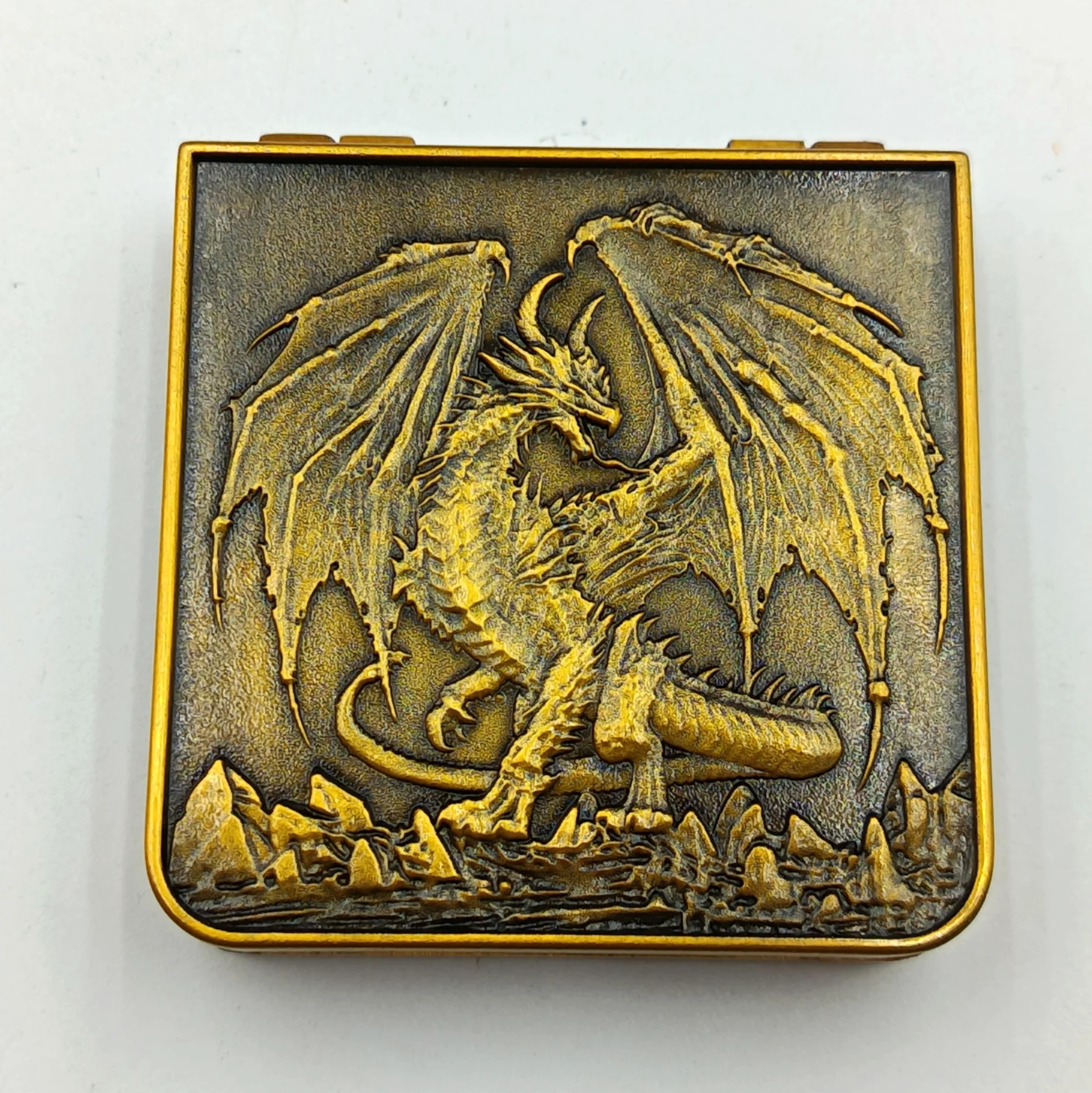 TOYVERSE Dés en Alliage, Couleur Or Ancien, 7-en-1 Roue rotative Pliable, Convient pour D&D, DND, RPG, MTG, Donjons et Dragons, Jeux de Plateau et Jeux de rôle, 15 Ans et Plus