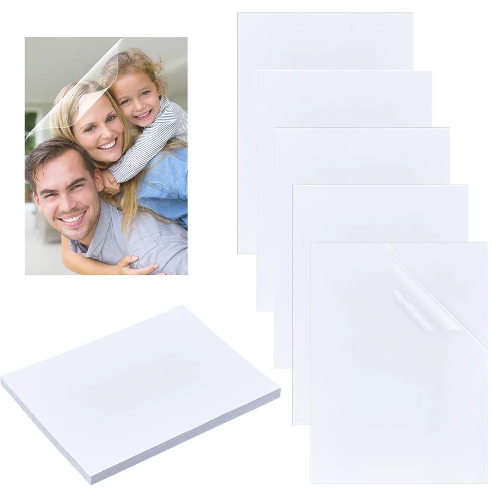 NBEADS 50 Pcs Pochette de Plastification A5, 21.5 x 16cm Feuilles Auto-Adhésives Brillantes