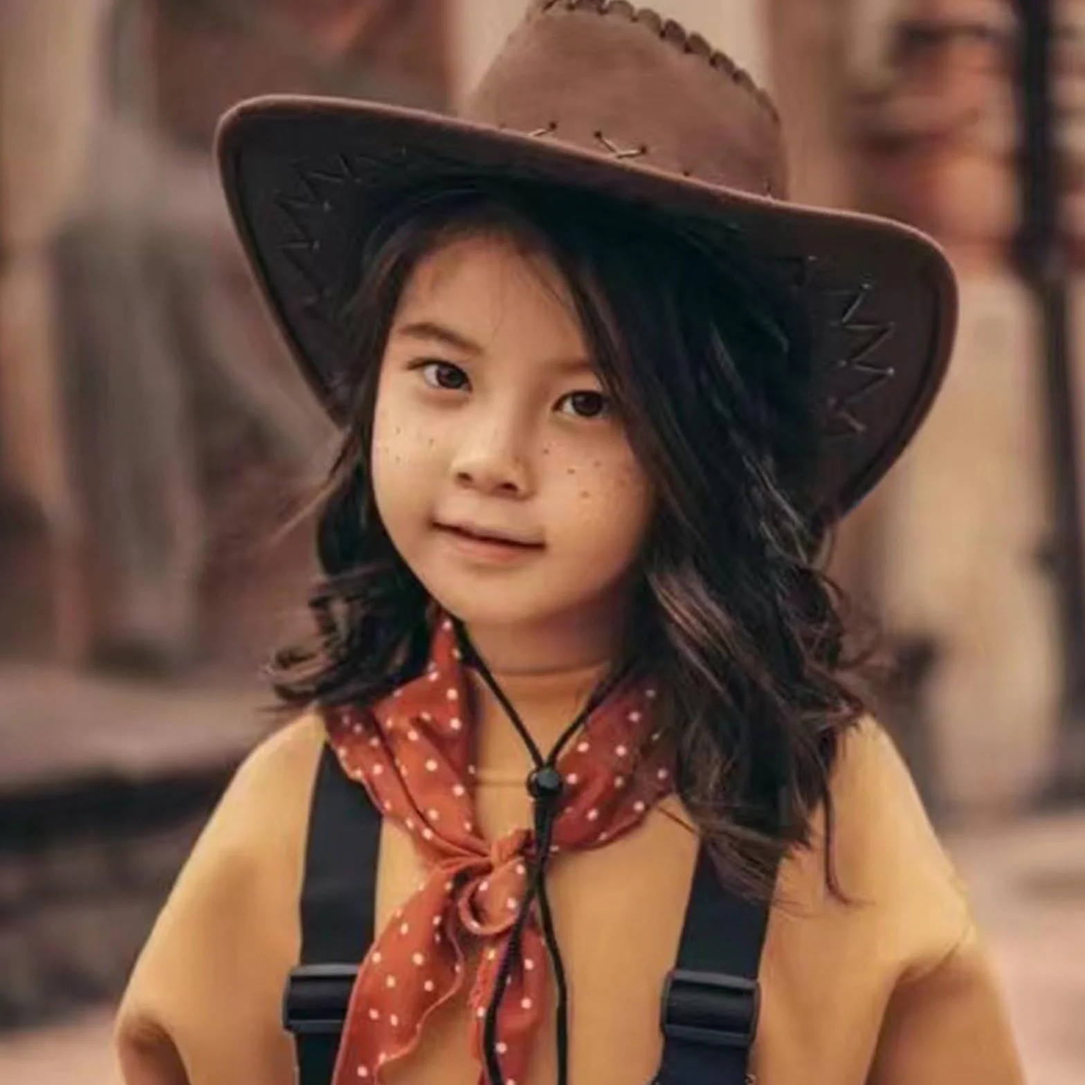 Chapeau de cowboy en daim synthétique pour enfants