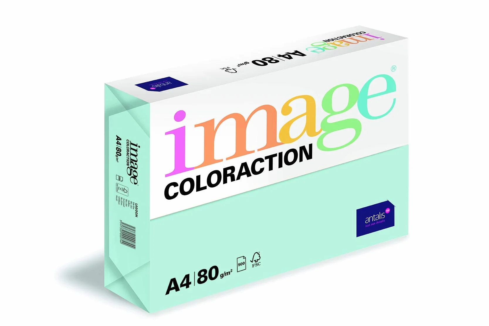 Papier de couleur Bleu clair Lagoon 80 g/m² A4 Ramette 500 feuilles