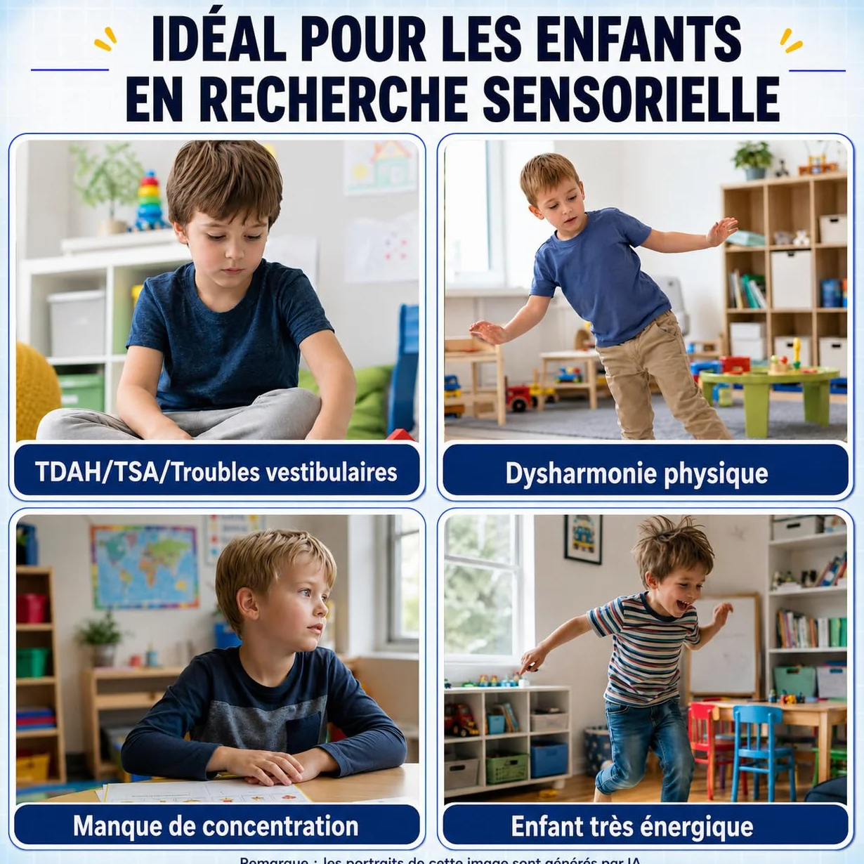 TopHomer Chaise d'équilibre rotative pour enfants – Siège pivotant 360° autisme TDAH, soulagement mal des transports, poignées sécurité base stable