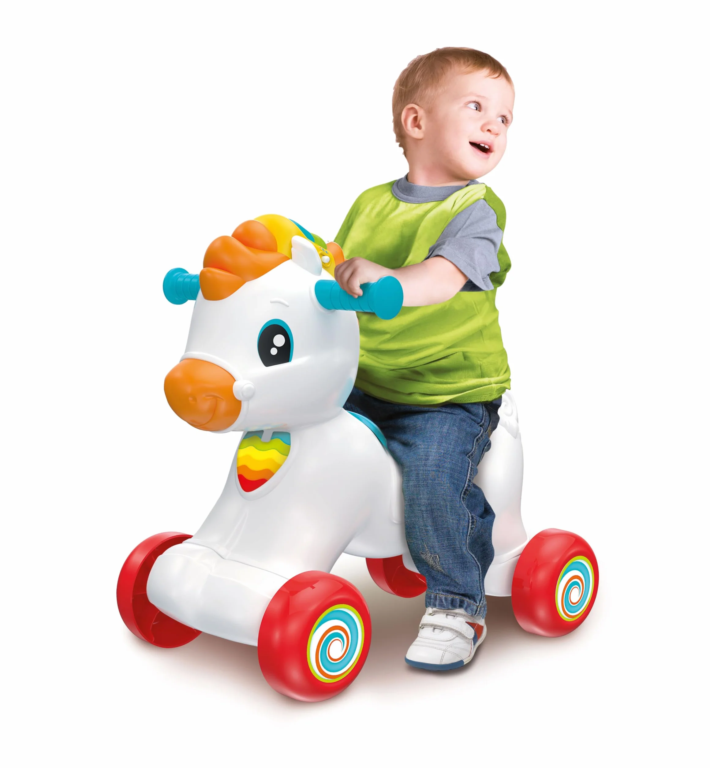 Clementoni 61556 Tito Cheval à Bascule avec Musique Chiffres Lettres pour Bébés 12 Mois