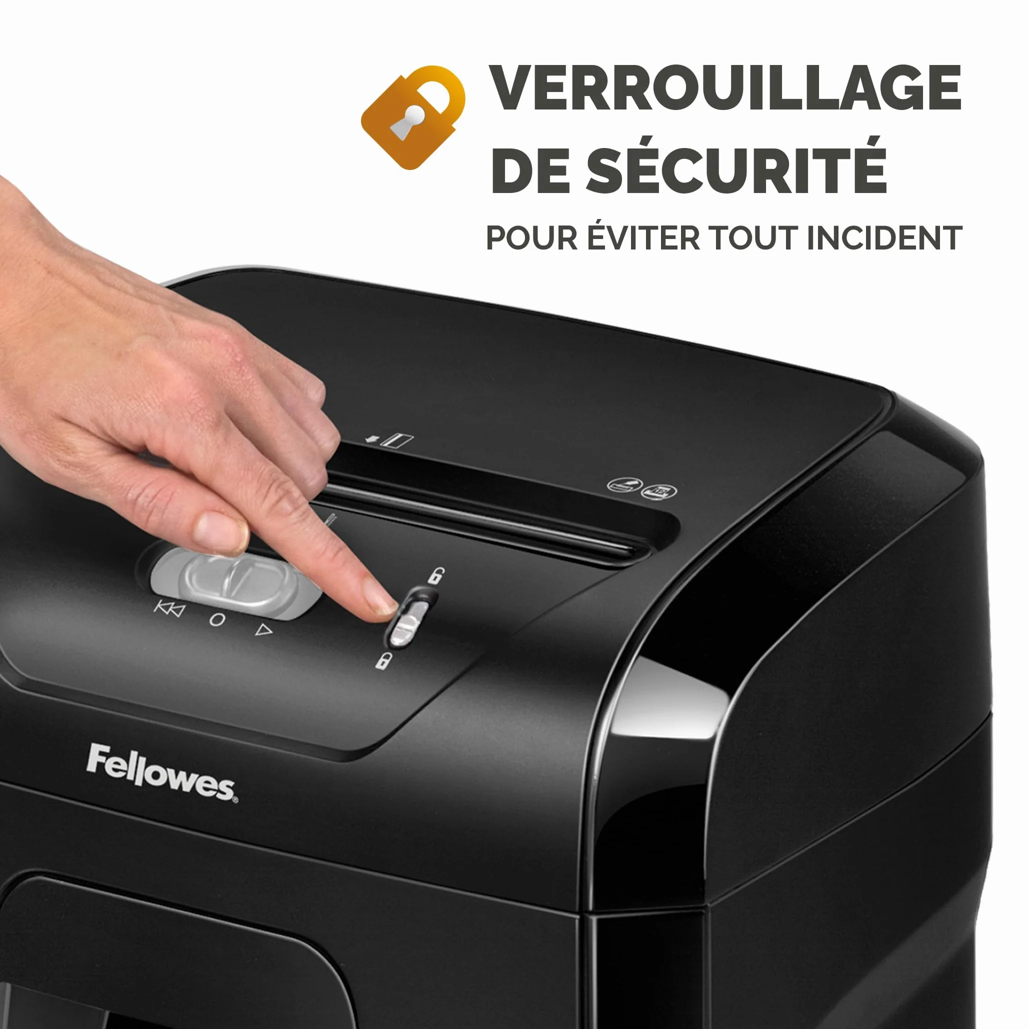 Fellowes FS-15C Destructeur de Documents Coupe Croisée 15 Feuilles P4 Bac 19L Noir