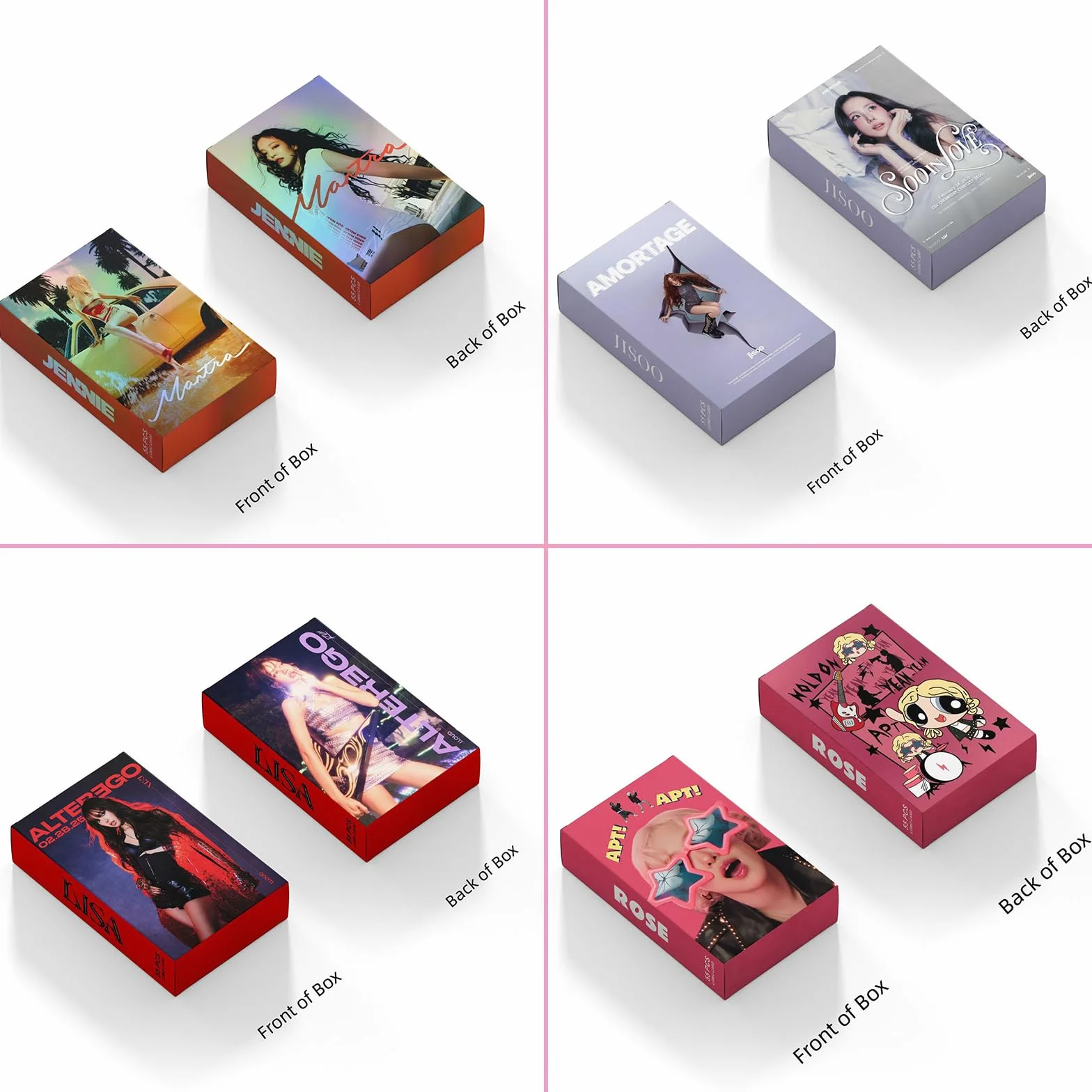 BlackPiink SOLO Photocards 4 Sets 220 pièces Cartes Album Born Merch